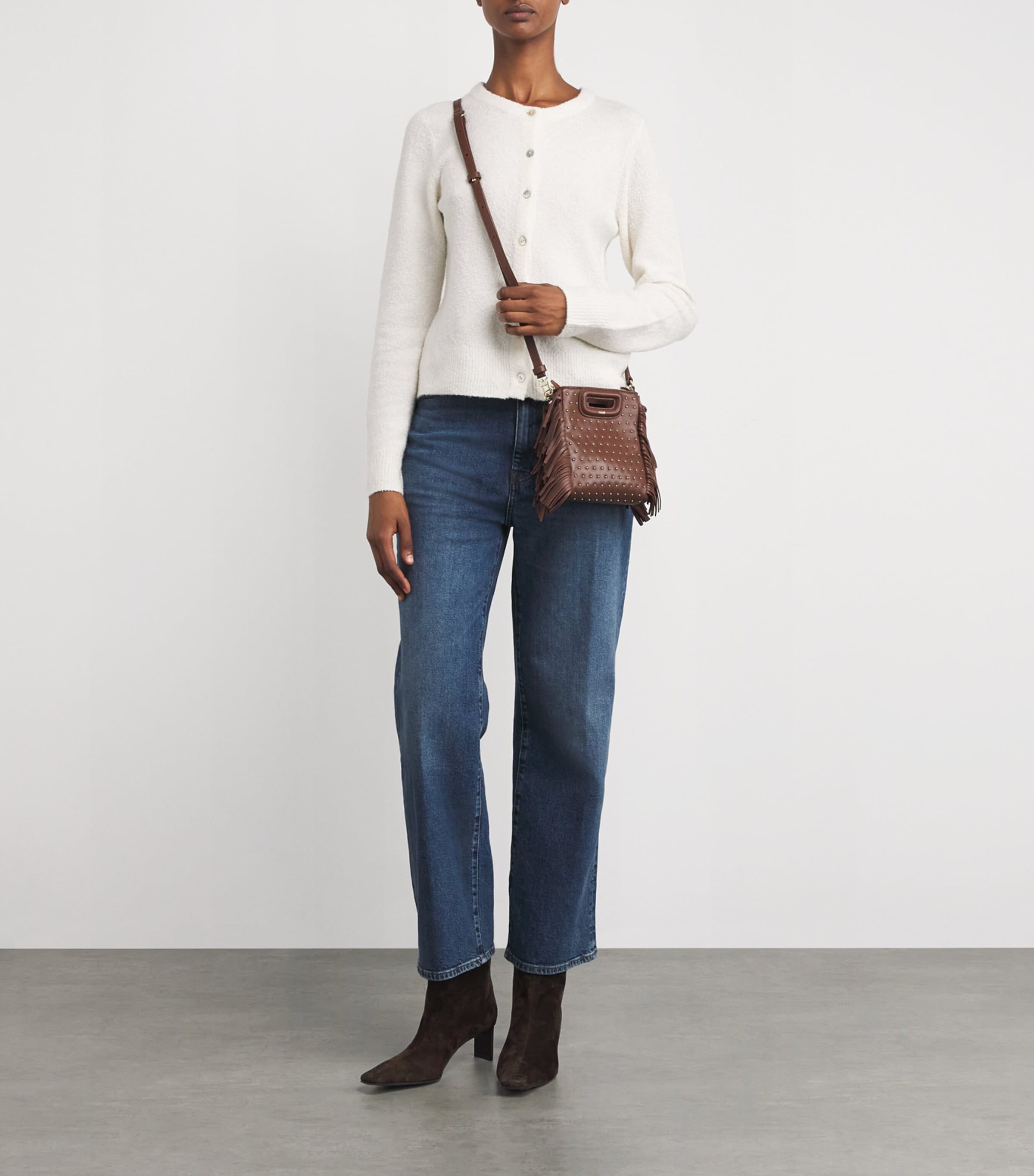 Leather M Studded Mini Bag BROWN Image 2