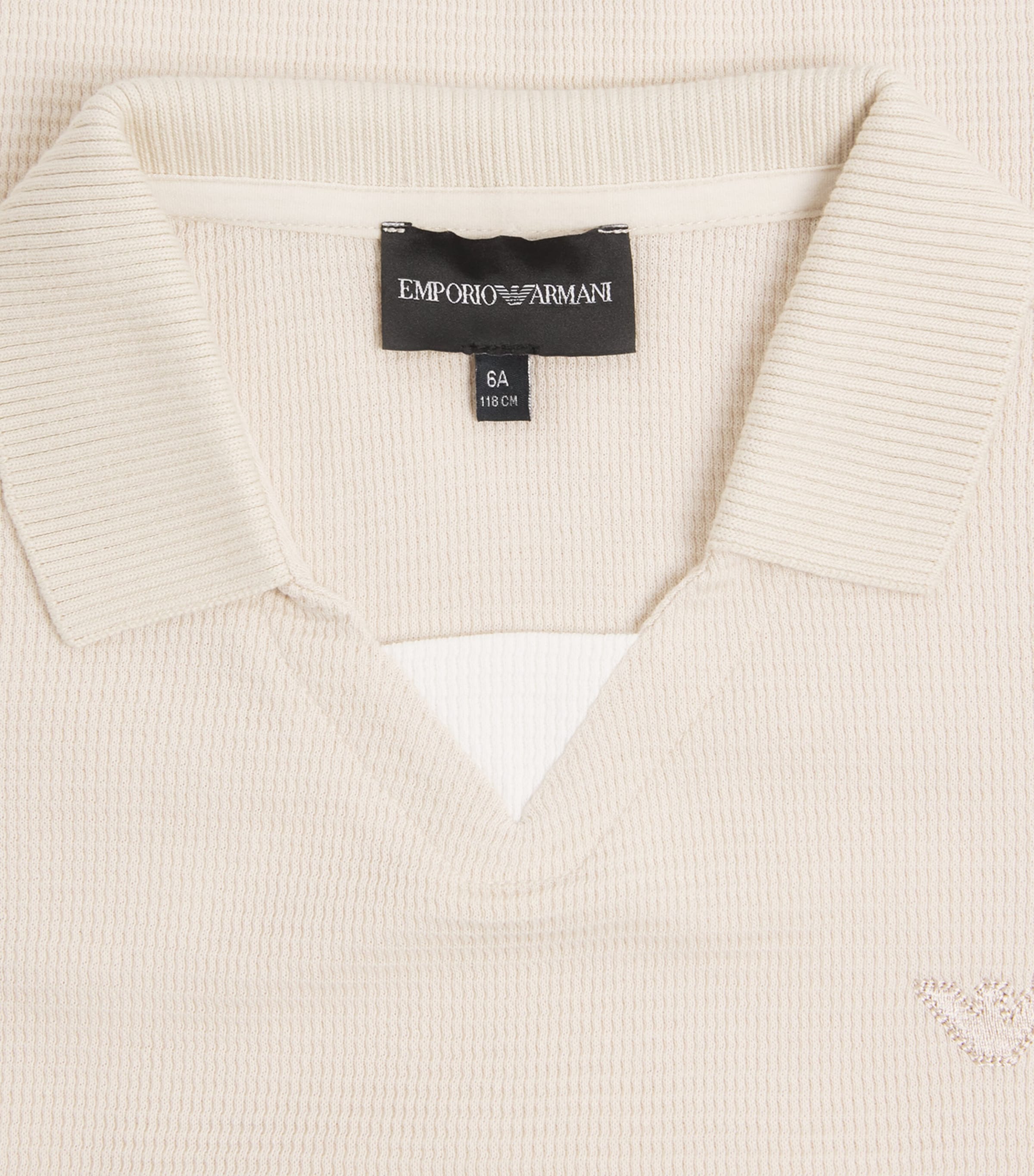 Cotton Waffle-Knit Polo Shirt (4-16 Years) FRENCH OAK Image 3