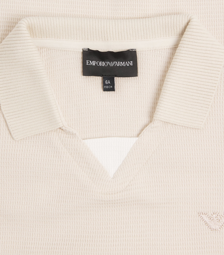 Cotton Waffle-Knit Polo Shirt (4-16 Years) FRENCH OAK Image 3