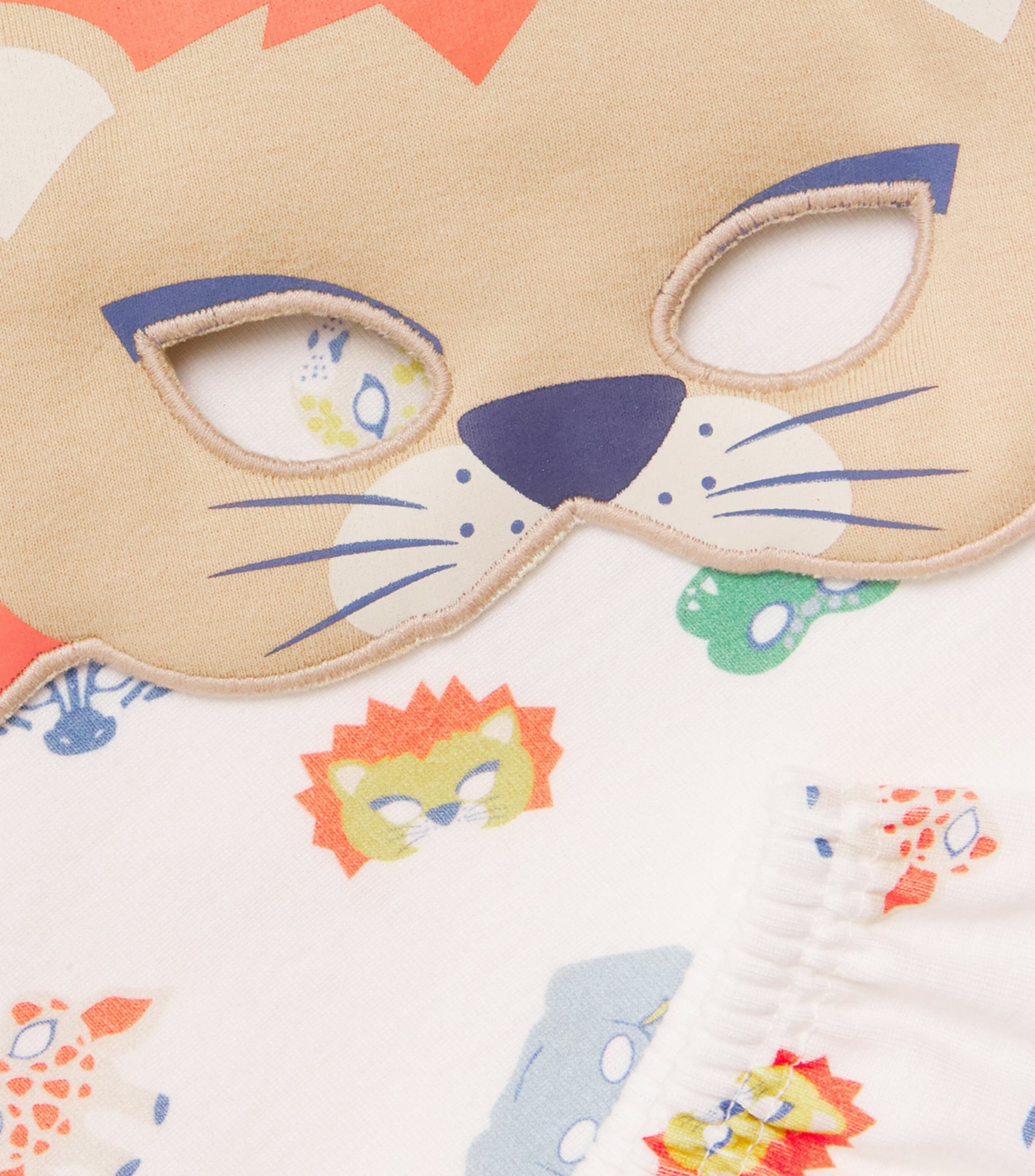 Cotton Mask Print Pyjama Set with Mask (3-12 Years) MARSHMALLOW/MULTI Image 4