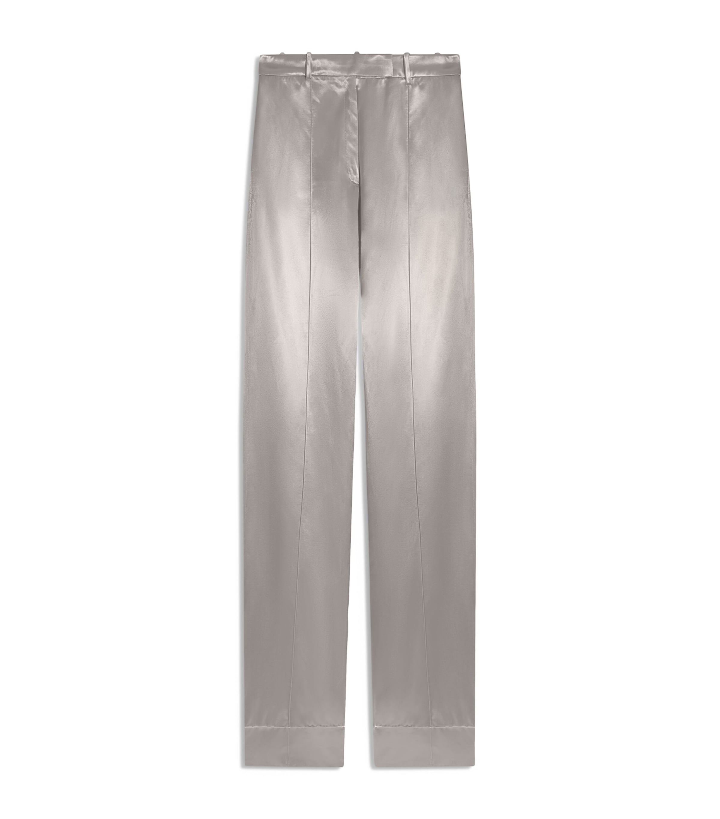 Schiaparelli Womens Satin Bias-Cut Trousers Silver Image 1