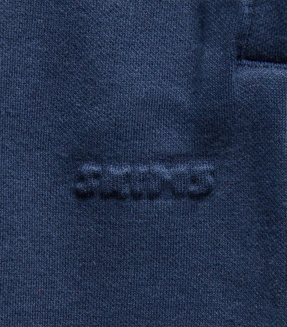 Skims Womens Cotton-Blend Fleece Straight Sweatpants Navy Image 6