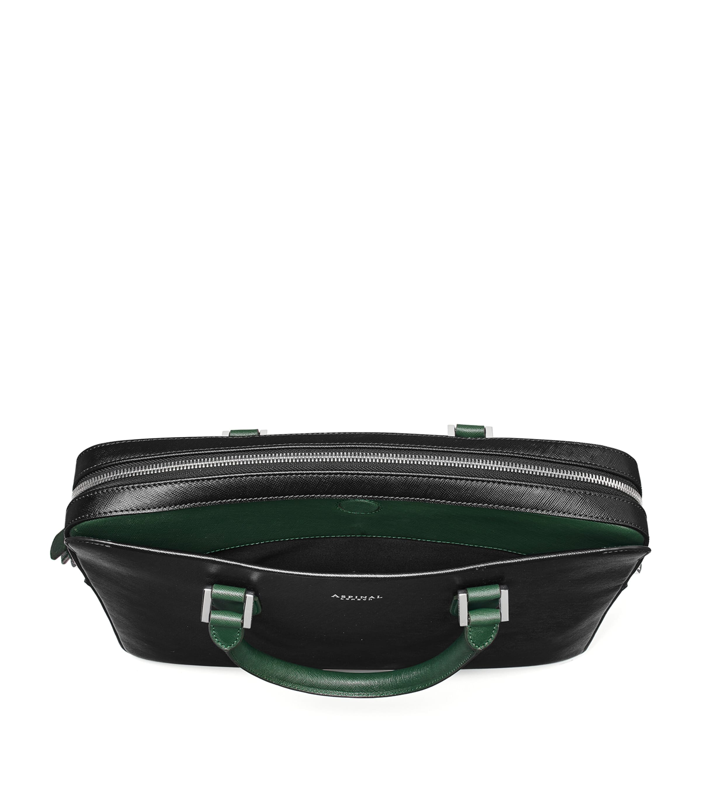 Slim Leather Shield Briefcase BLACK Image 6