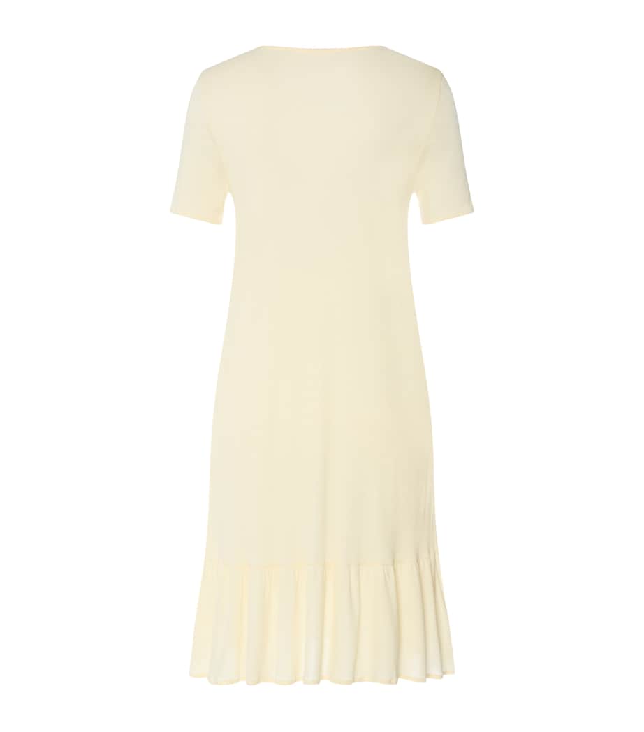 Hanro Womens Ruffle-Trim Isabella Nightdress Lemon Cake Image 5