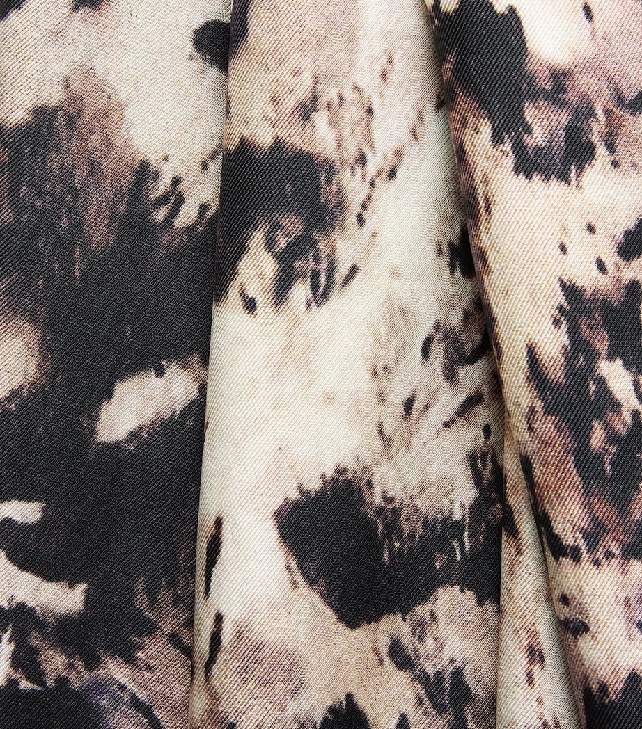 Agnona Womens Silk Printed Wide-Leg Trousers Drk Bgdy Image 6