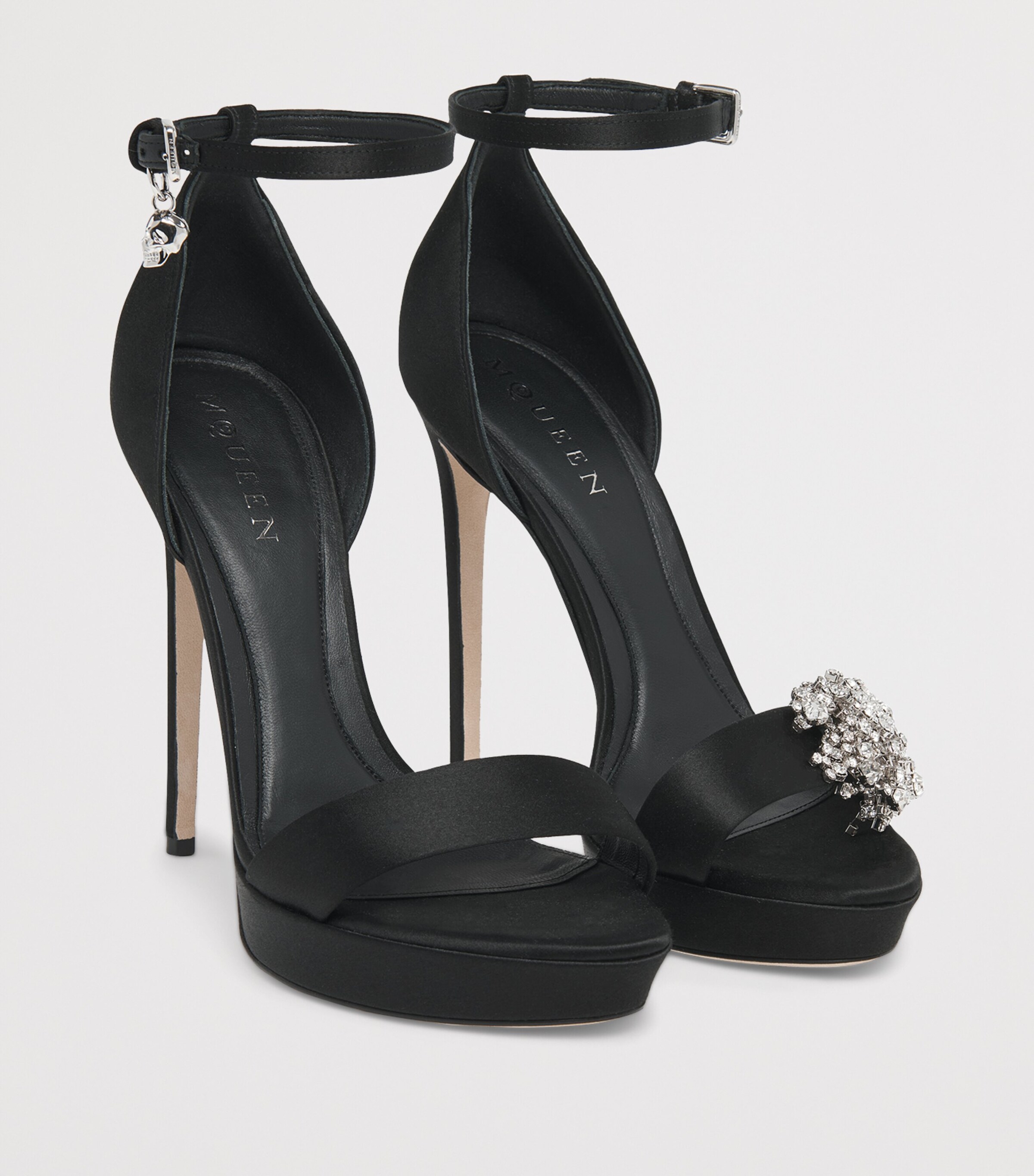 Satin Jewel Heeled Sandals 125 1000 Image 3
