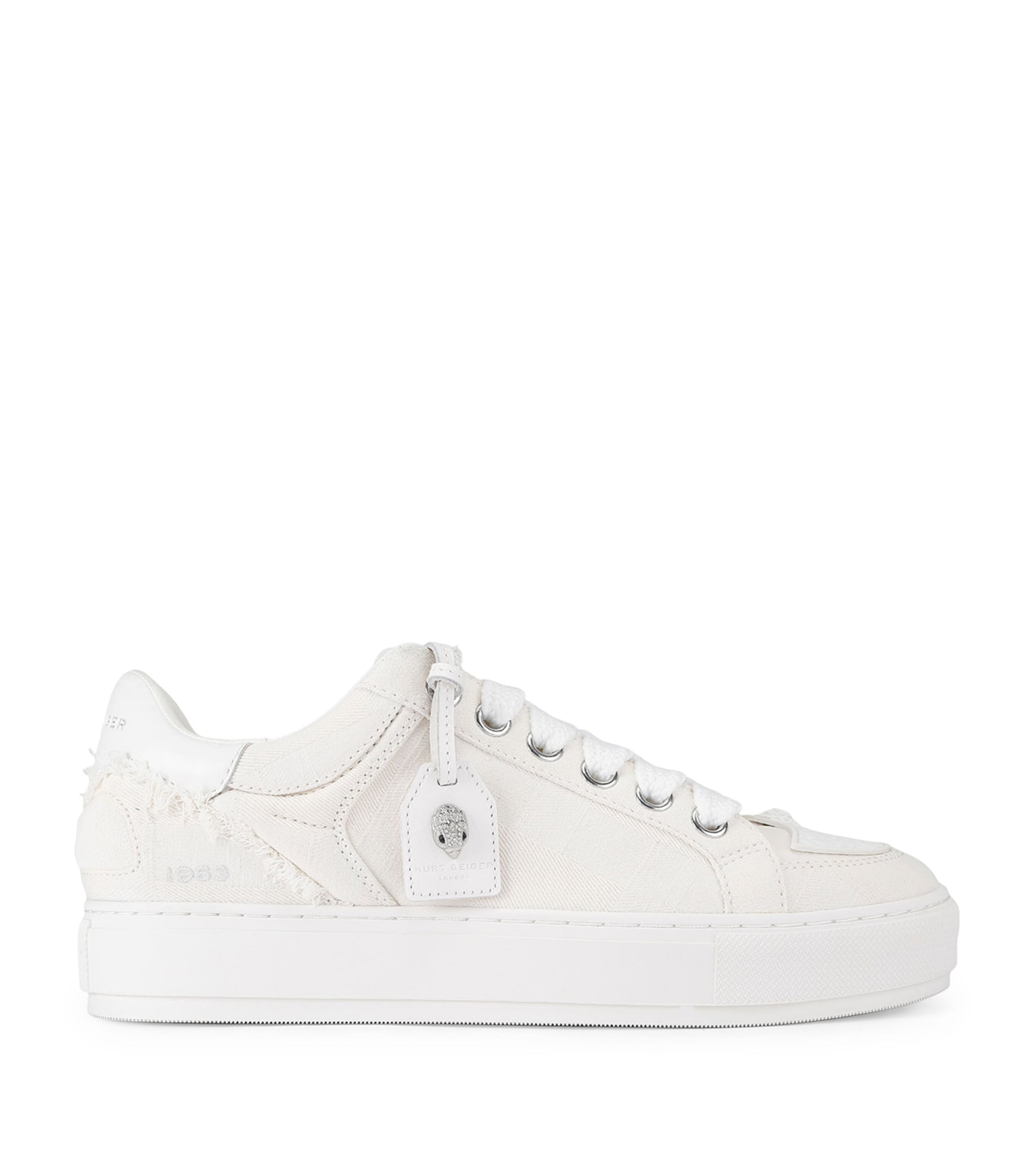 Kurt Geiger London Denim Southbank Tag Sneakers White Image 1