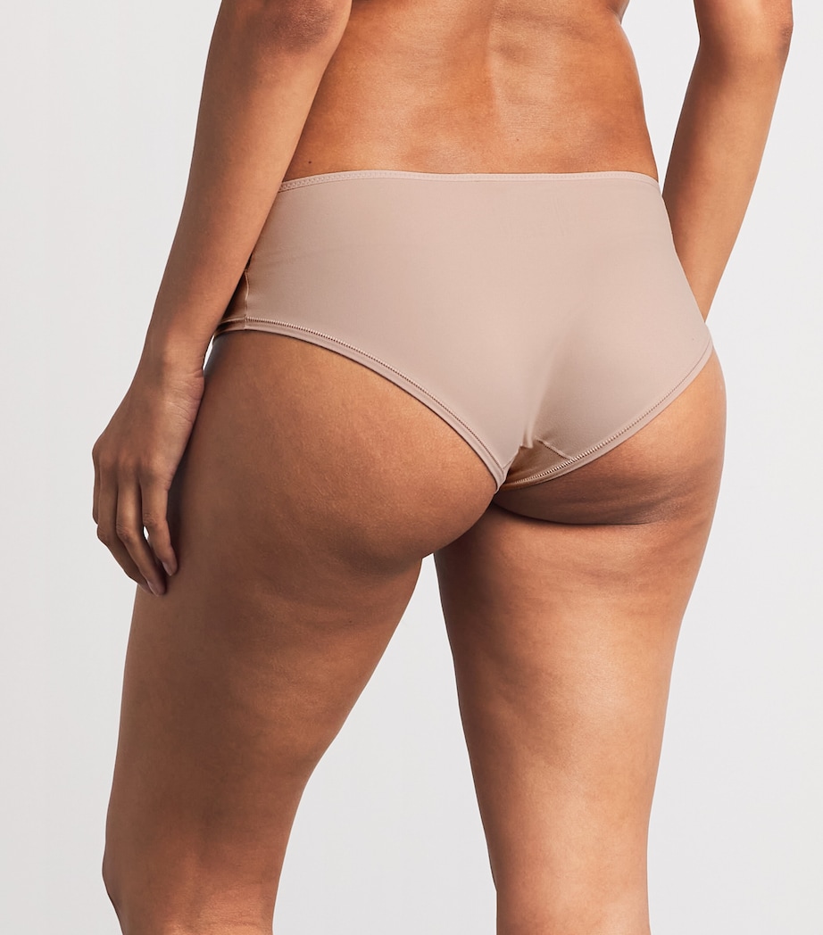 Chantelle Womens Lace-Detail Norah Shorty Briefs Dusky Pink Image 3