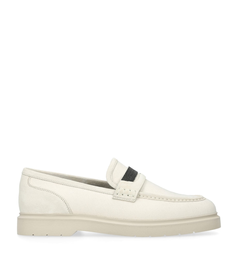 Leather Monili Penny Loafers BEIGE Image 1