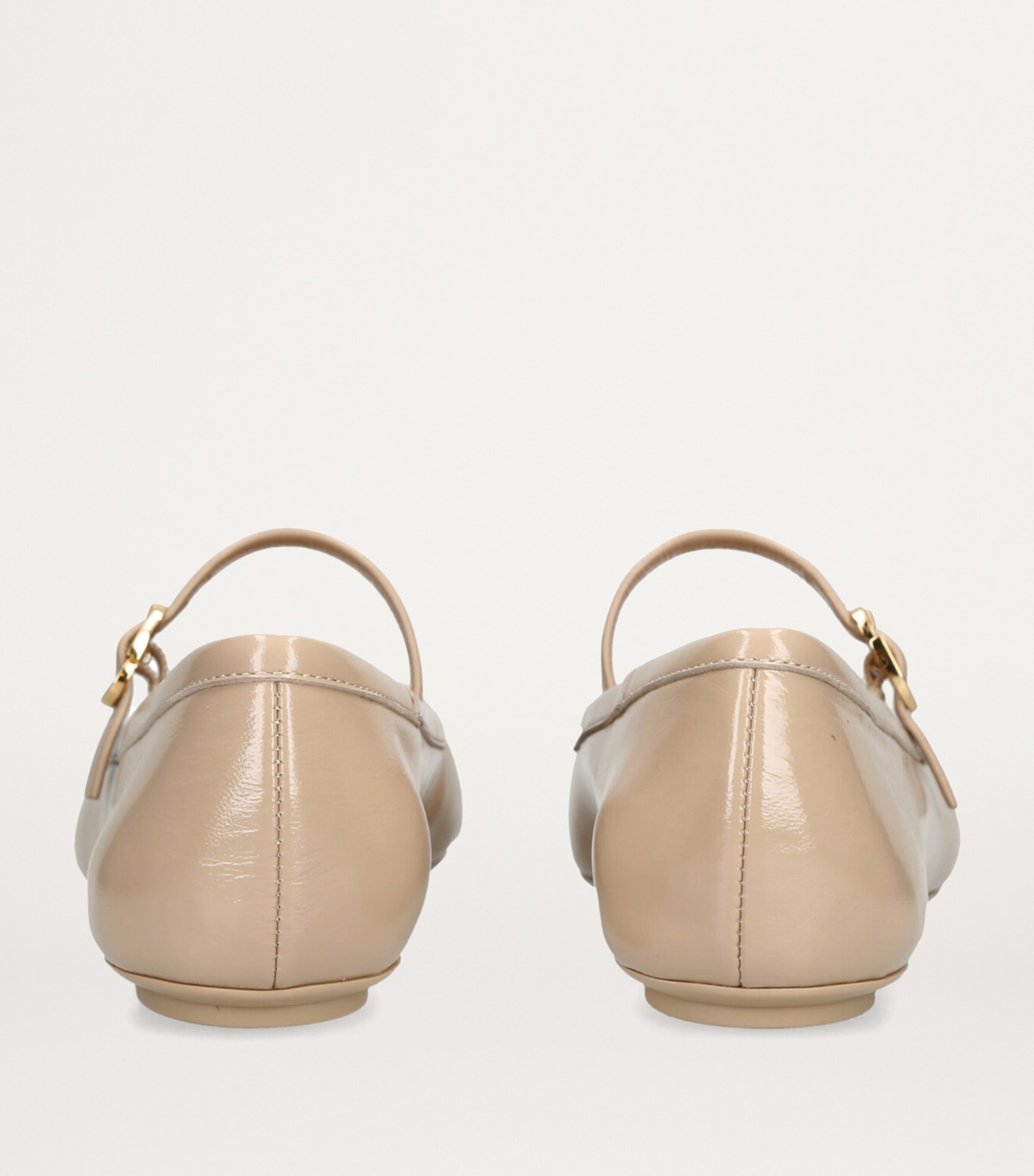 Gianvito Rossi Patent Leather Carla Ballet Flats Bone Image 2