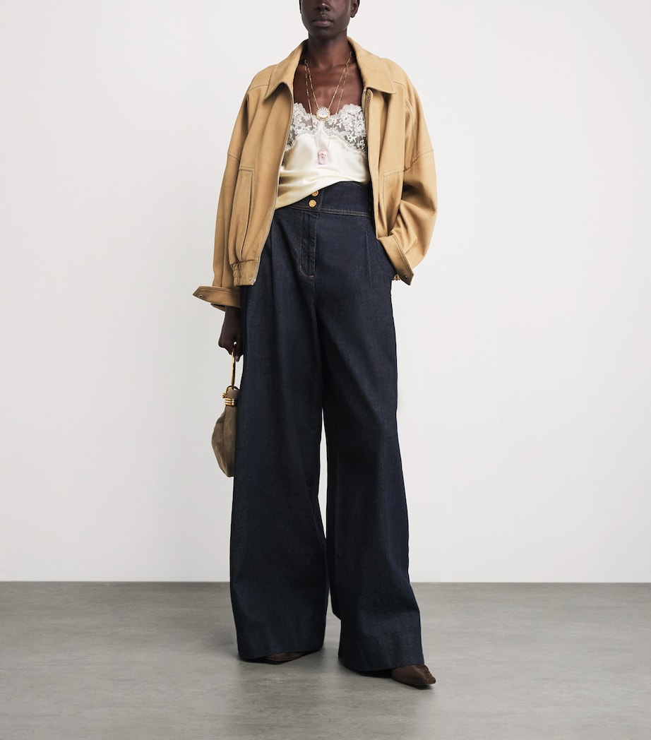 Silk Lace-Trim Cami Top EDEN WHITE Image 2