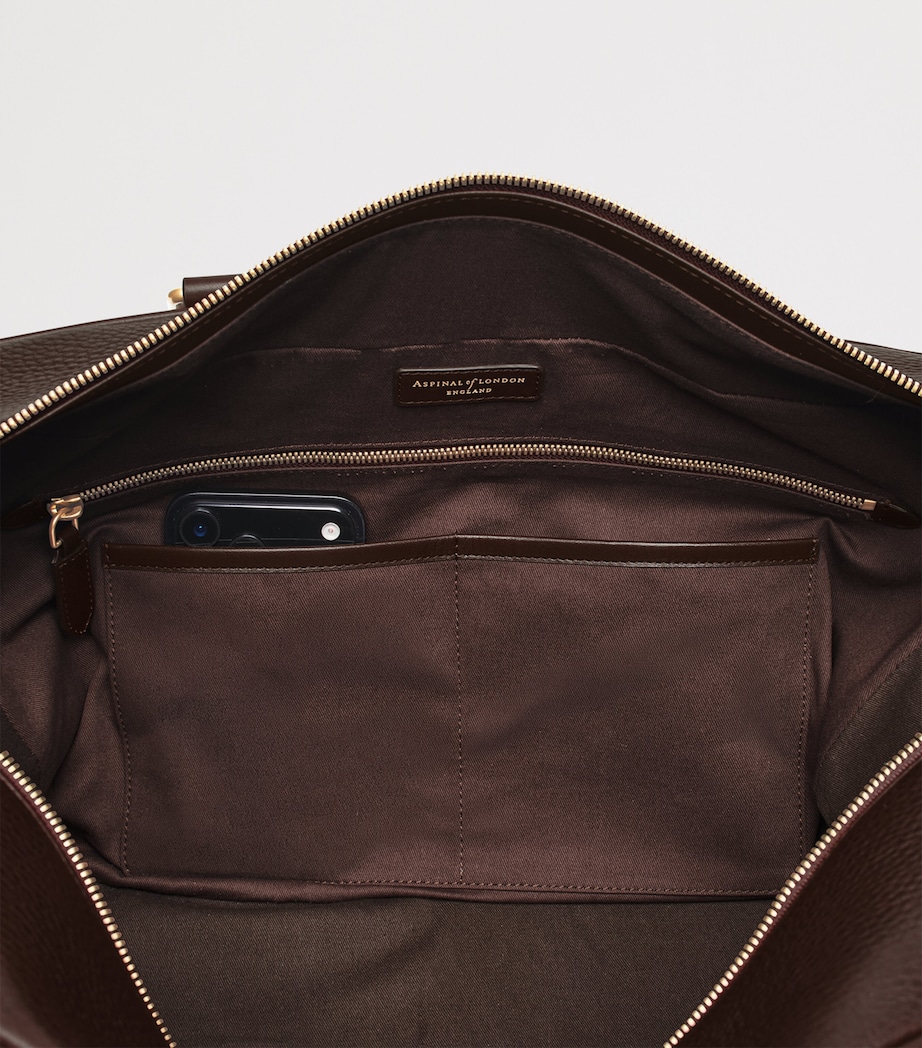 Aspinal Of London Grained Leather 36-Hour Holdall Conker Image 5