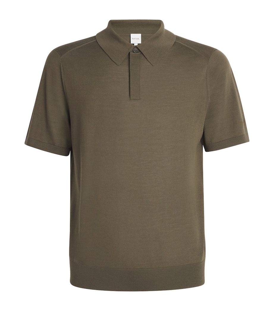 Merino Signature Stripe Polo Shirt 63_KHAKI Image 1