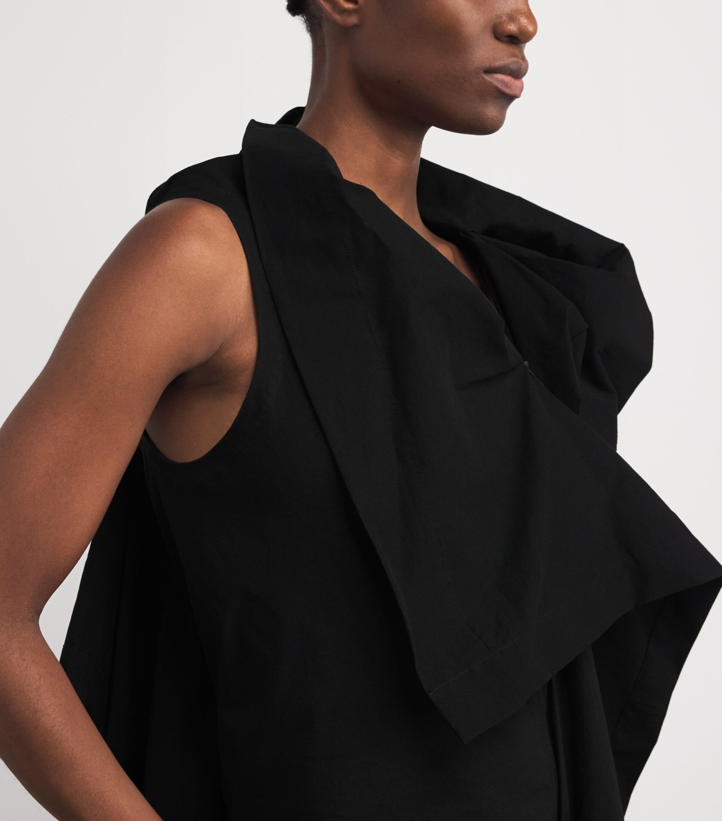 Issey Miyake Womens Collapsing Sculpture Tunic Top Black Image 4