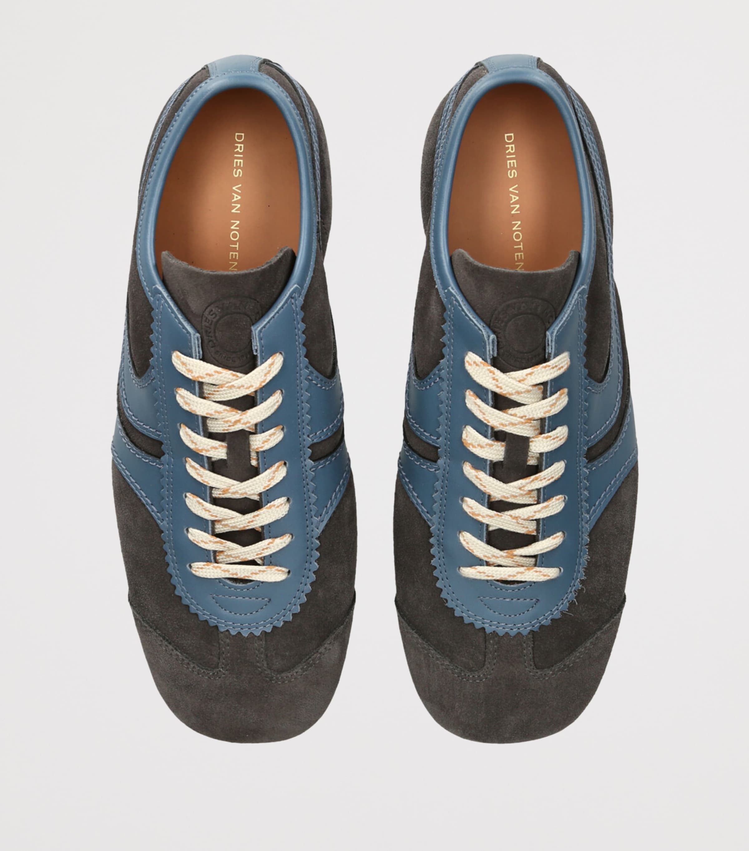 DRIES VAN NOTEN Grey Suede Dustin Sneakers | Harrods US