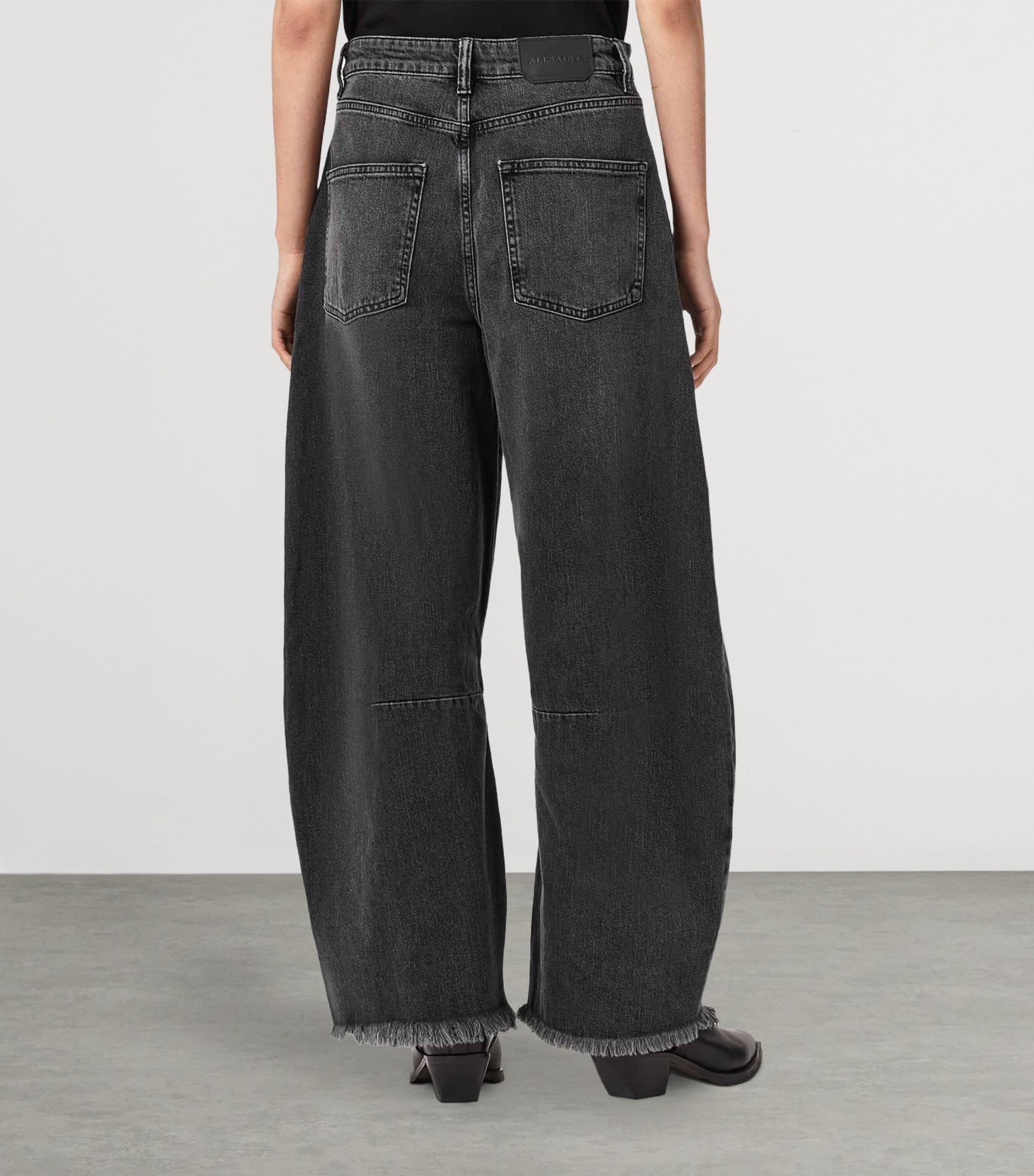 AllSaints Womens Payton Crop Jeans Washed Black Image 4