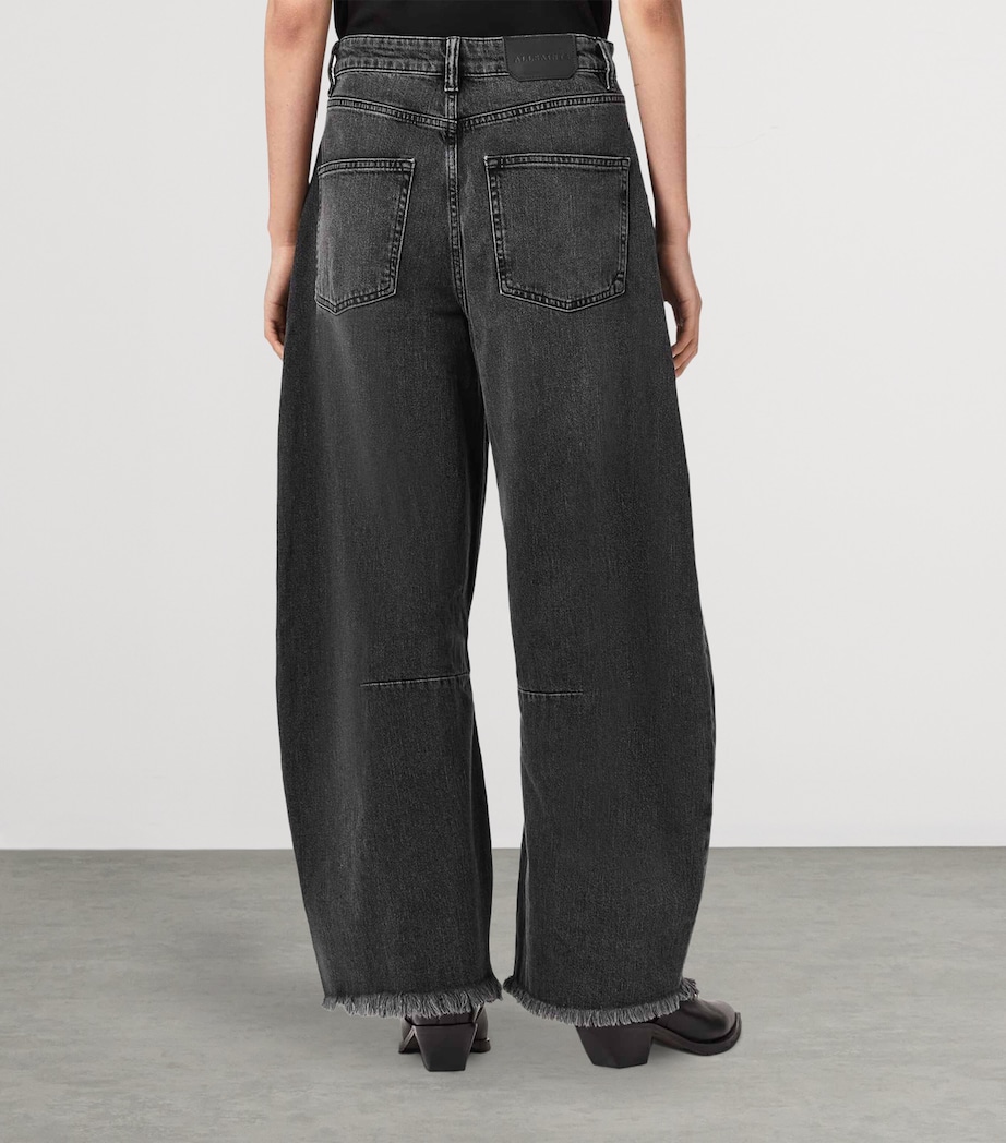 AllSaints Womens Payton Crop Jeans Washed Black Image 4