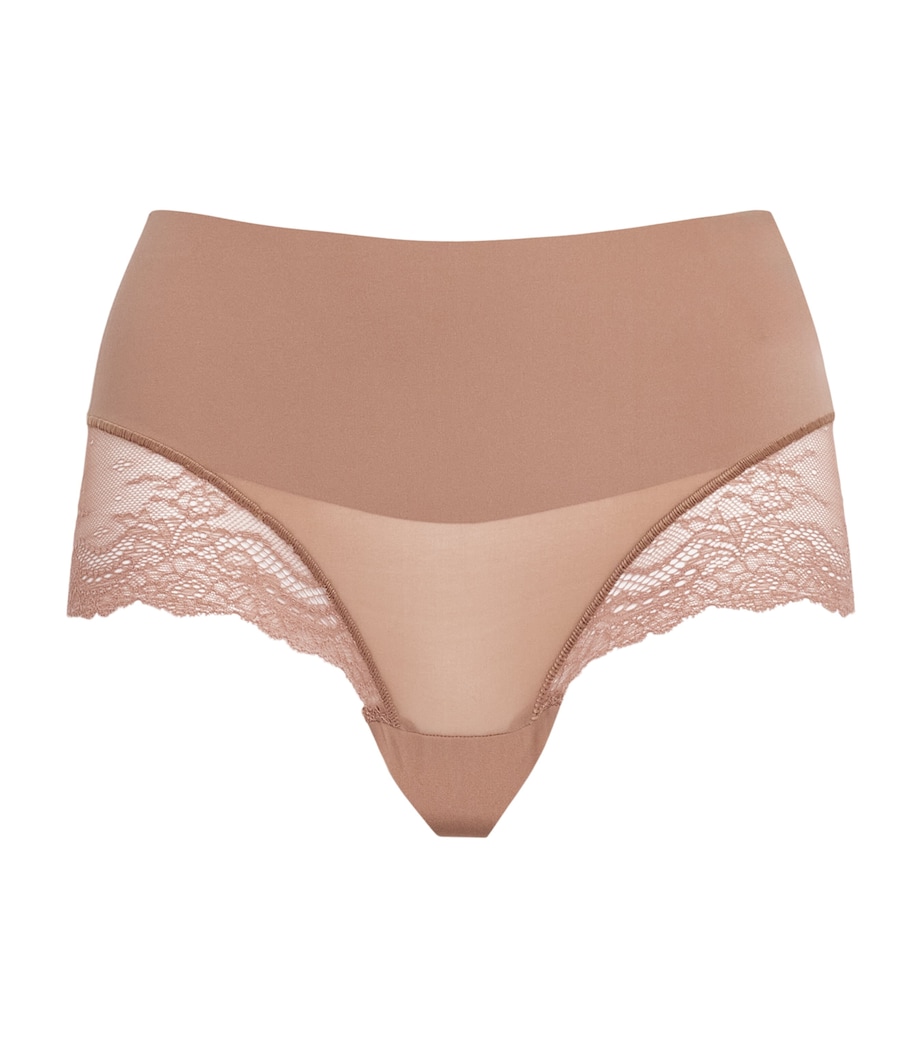 SPANX Womens Lace SPANXsupersmooth Undie-tectable Hi Hipster Briefs Cinnamon Image 1