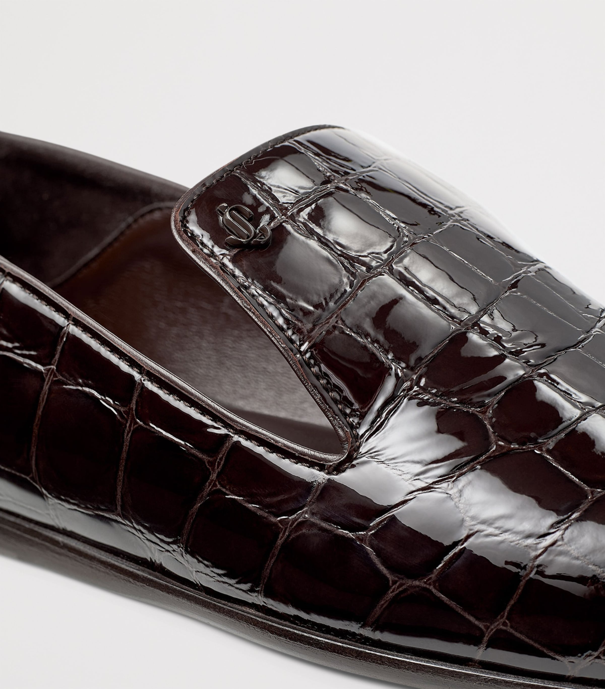 Eliot Leather Croc-Embossed Slippers SAMBUCO Image 6
