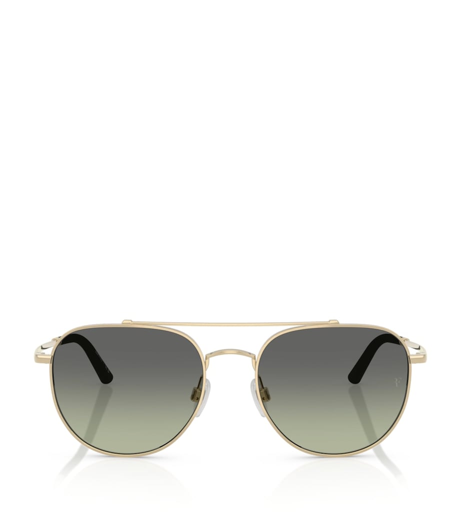 Oliver Peoples x Roger Federer Metal R-10 Pilot Sunglasses Gold Image 1