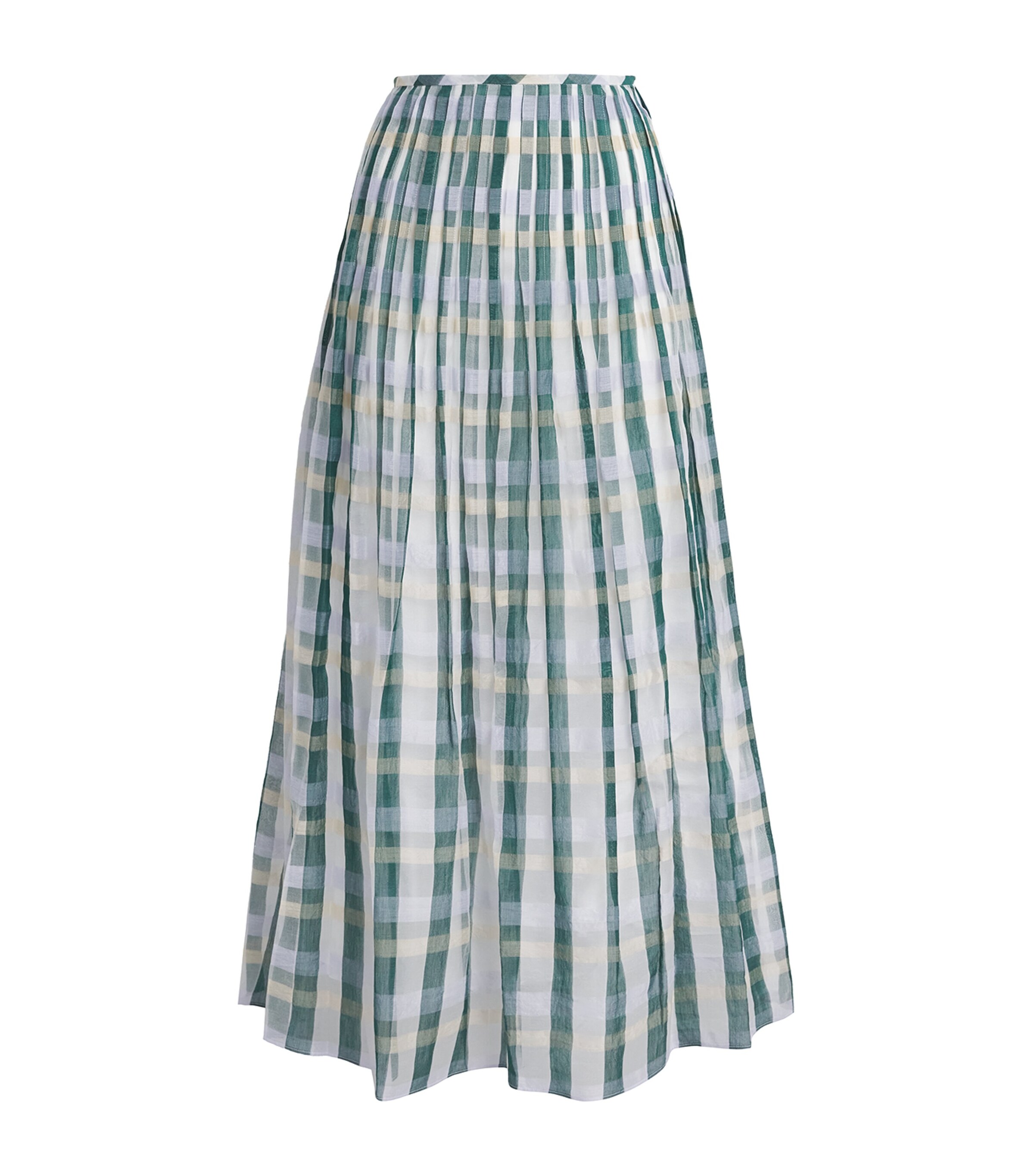 Lafayette 148 Womens Cotton-Silk Pintuck Maxi Skirt Grsmu Grass Multi Image 1