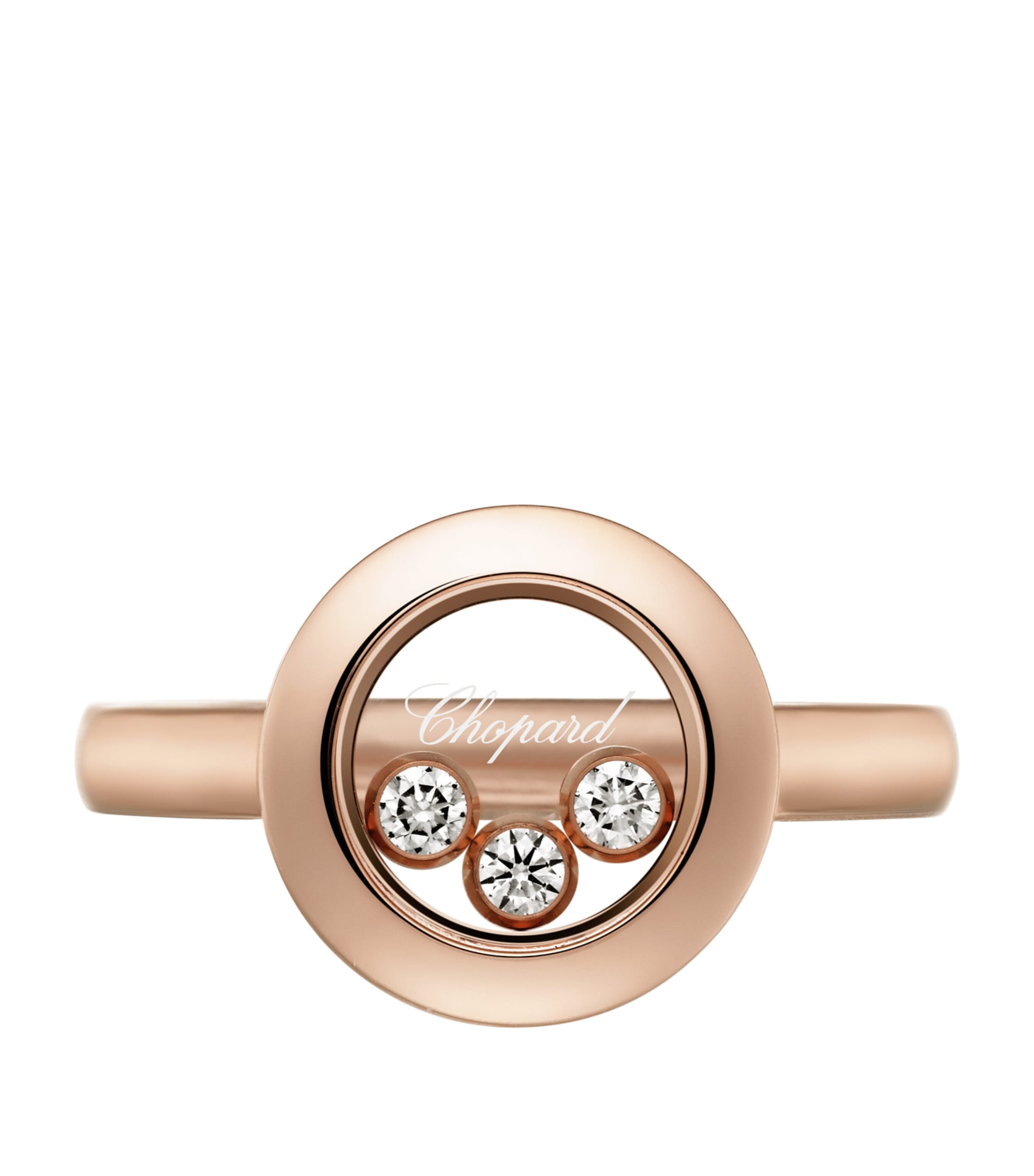 Rose Gold and Diamond Happy Diamonds Icons Ring Image 3