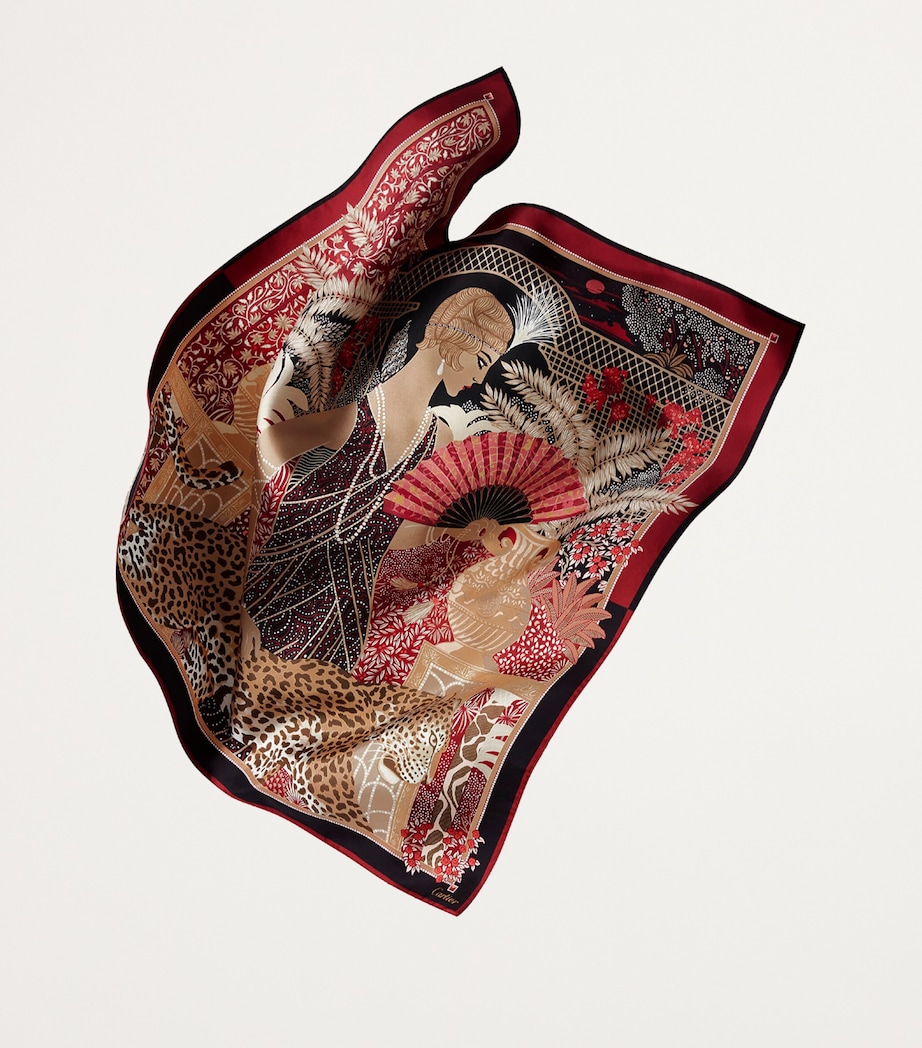 Cartier Silk Printed Scarf Red Image 4