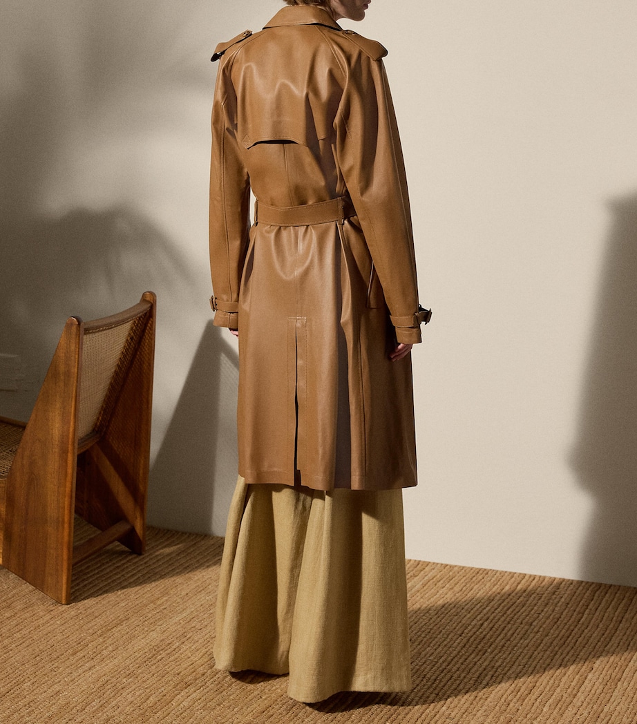 Lambskin Niles Trench Coat CARAMEL Image 4