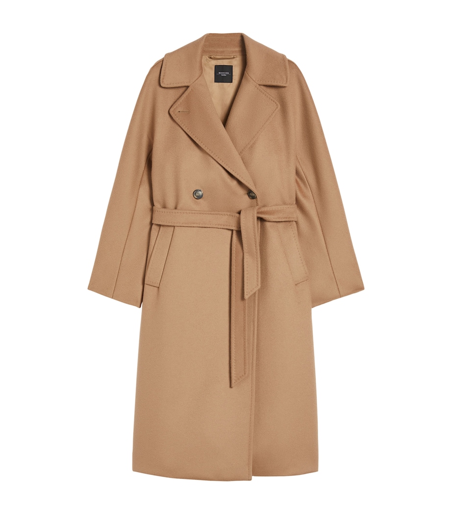 Weekend Max Mara Womens Virgin Wool Belted Coat Camel Image 1