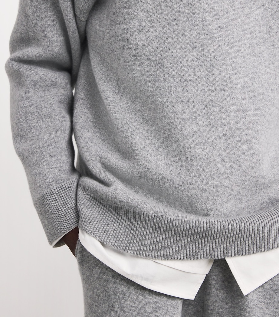 Cashmere-Blend Relaxed Sweatshirt Q25324 GREY/WHITE Image 6