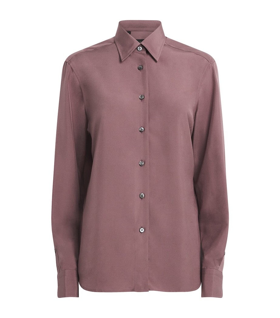 Brioni Womens Silk Button-Up Shirt Image 1