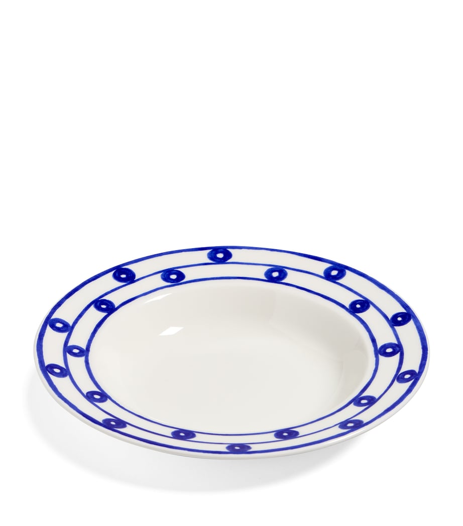 Porcelain Kyma Soup Bowl (26cm) BLUE ON WHITE Image 1