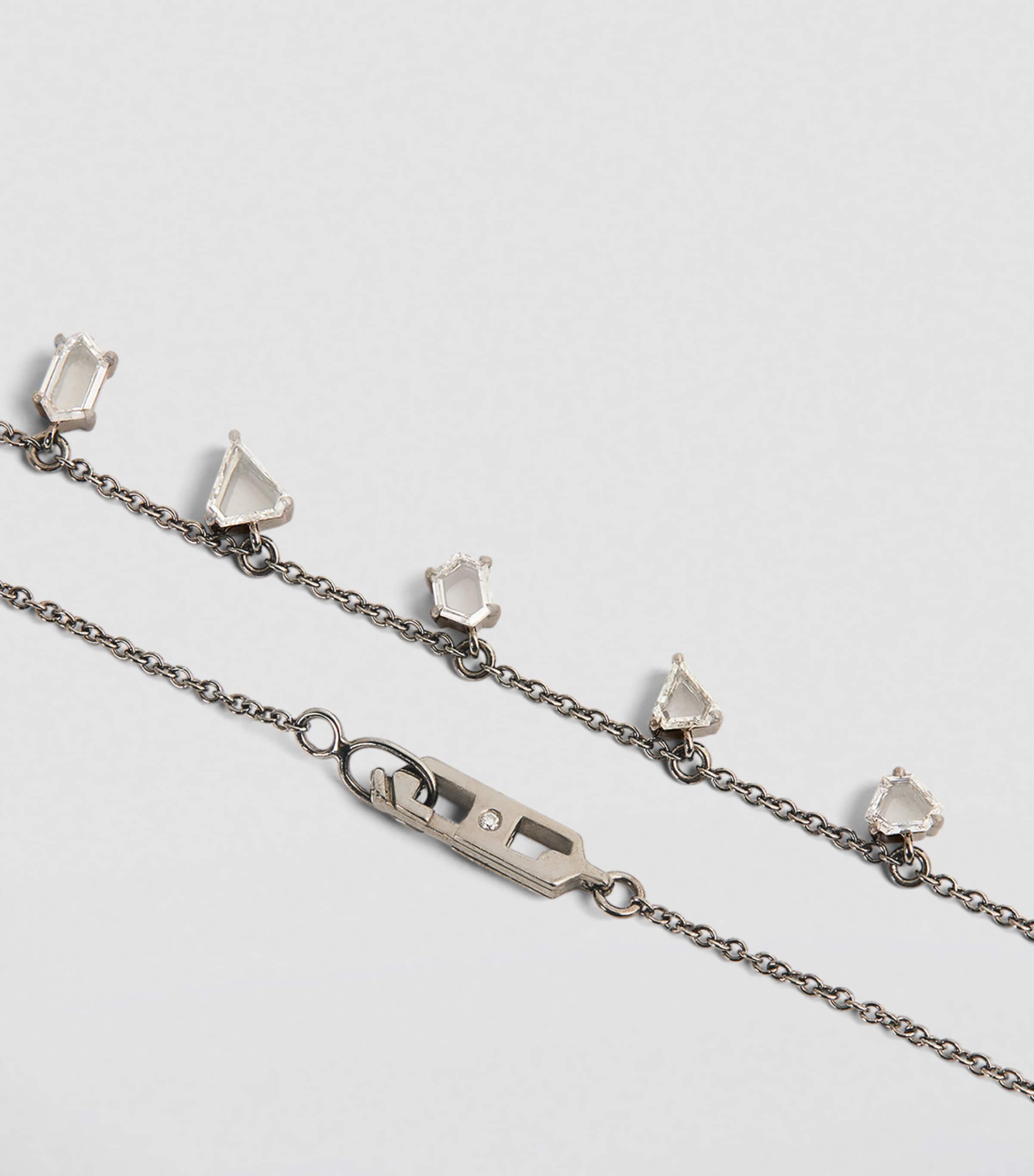 Eva Fehren Blackened White Gold and Diamond Prism Necklace Black Gold Image 3