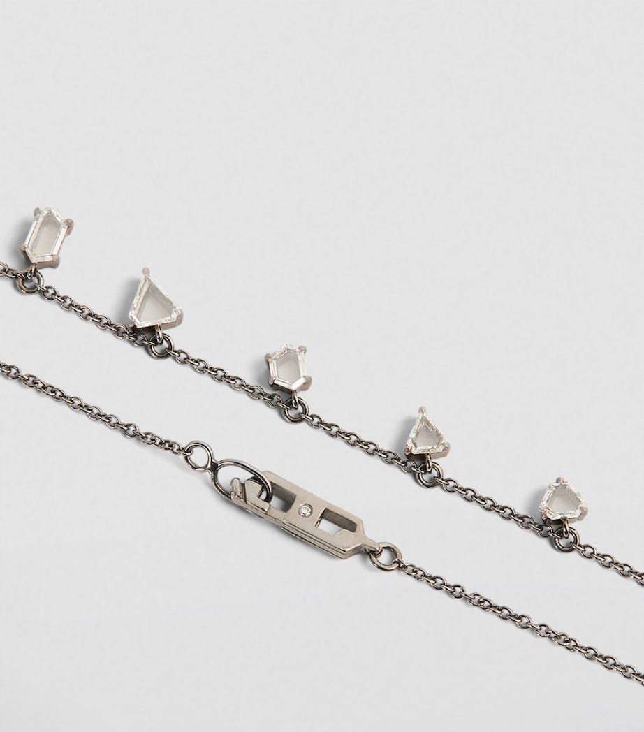Eva Fehren Blackened White Gold and Diamond Prism Necklace Black Gold Image 3