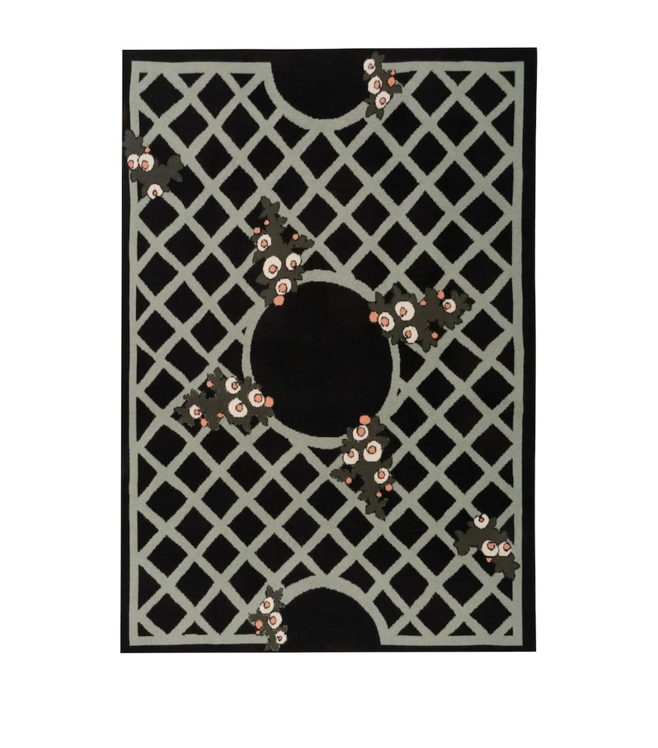 x Damien Nicolas Roux Cashmere Treillage Throw (180cm x 130cm) PINK/GREEN Image 1