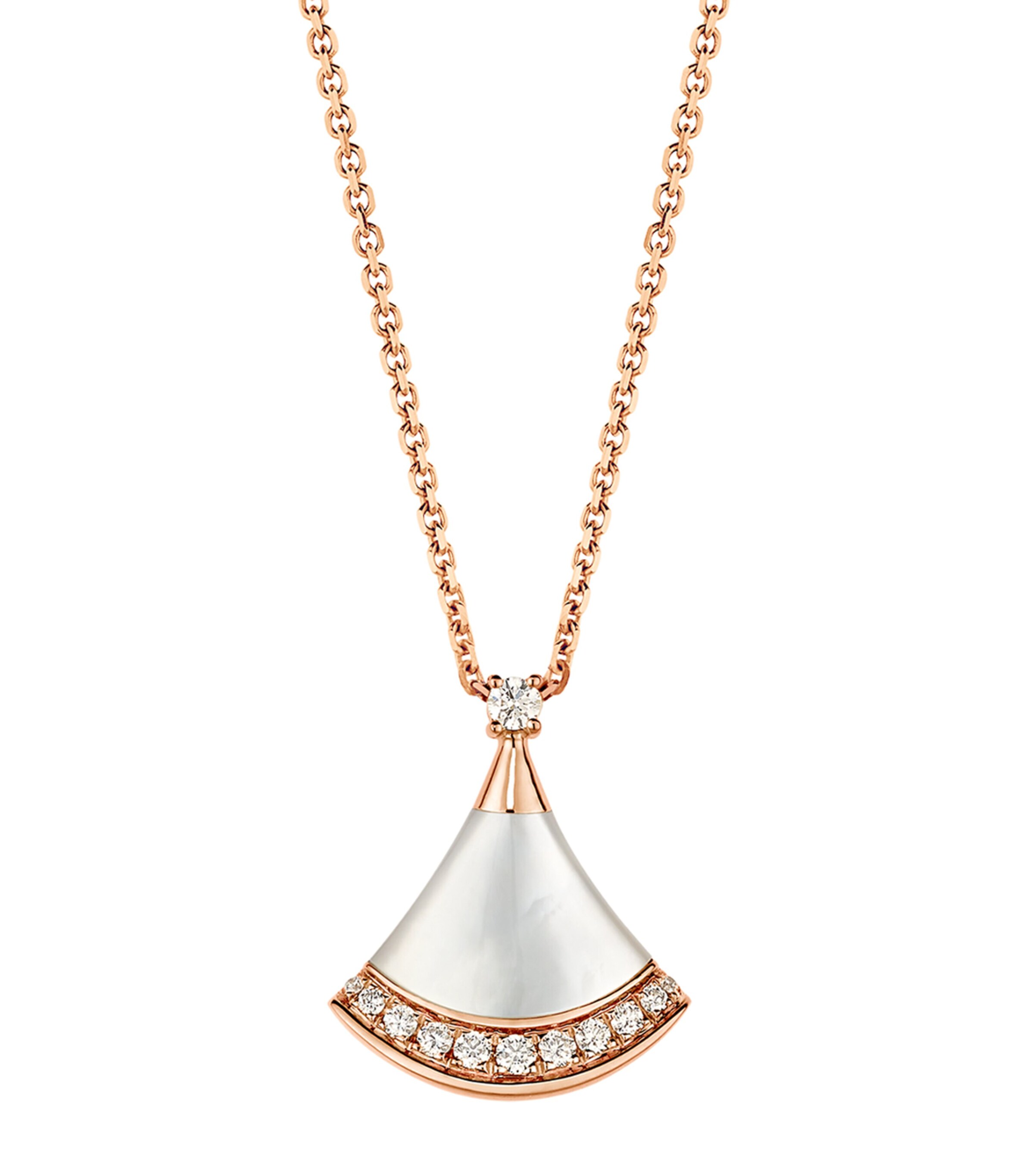 Rose Gold, Diamond and Mother-of-Pearl Divas’ Dream Necklace PINK GOLD Image 2