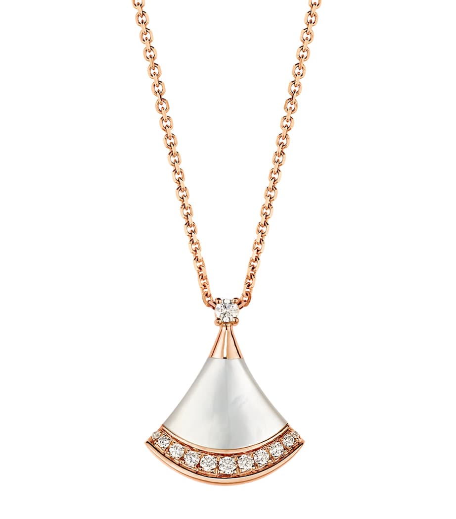 Rose Gold, Diamond and Mother-of-Pearl Divas’ Dream Necklace PINK GOLD Image 2