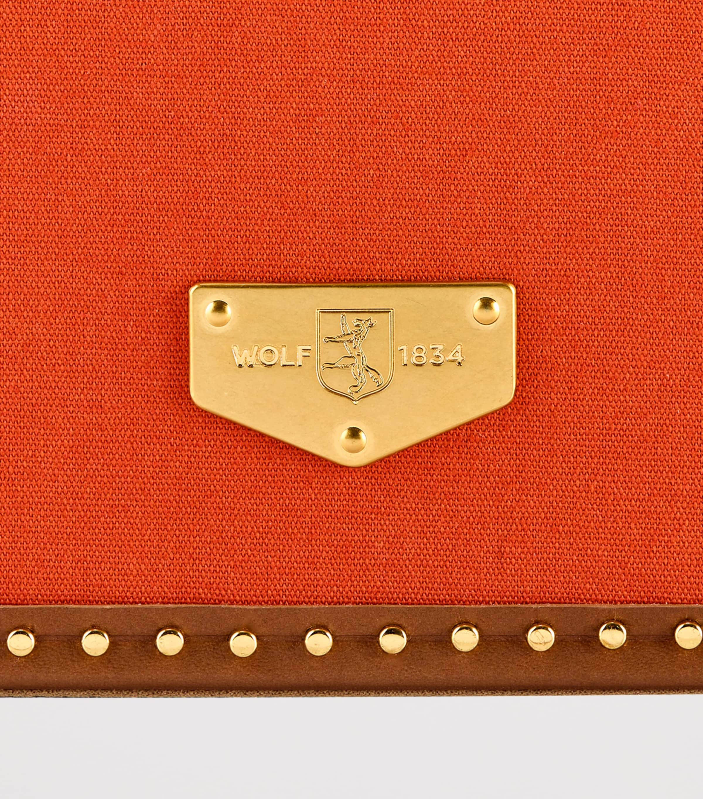 WOLF Canvas Ida Trunk Jewellery Box Orange Image 8