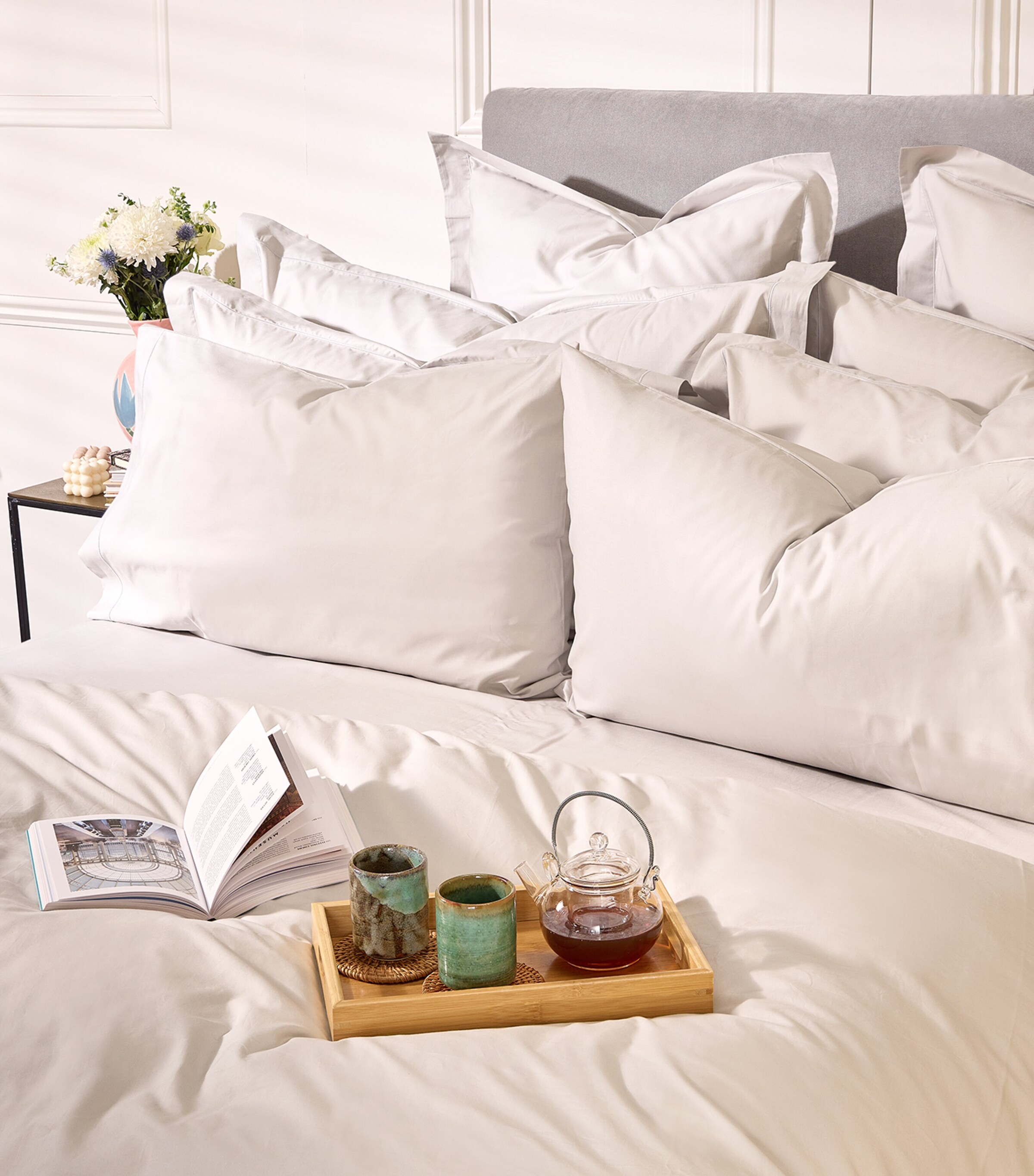 Chester King Pillowcase Pair (50cm x 90cm +5cm) COOL GREY Image 4