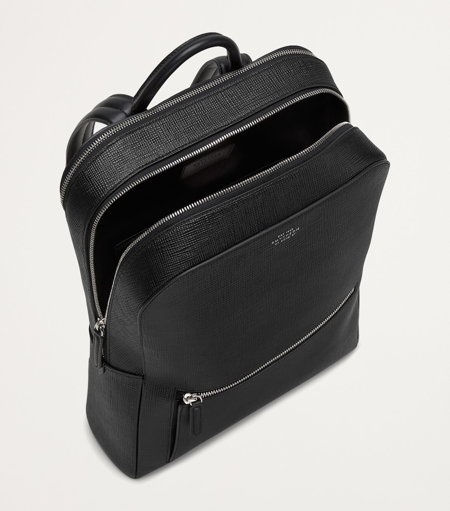 Smythson Leather Panama Backpack Black Image 4