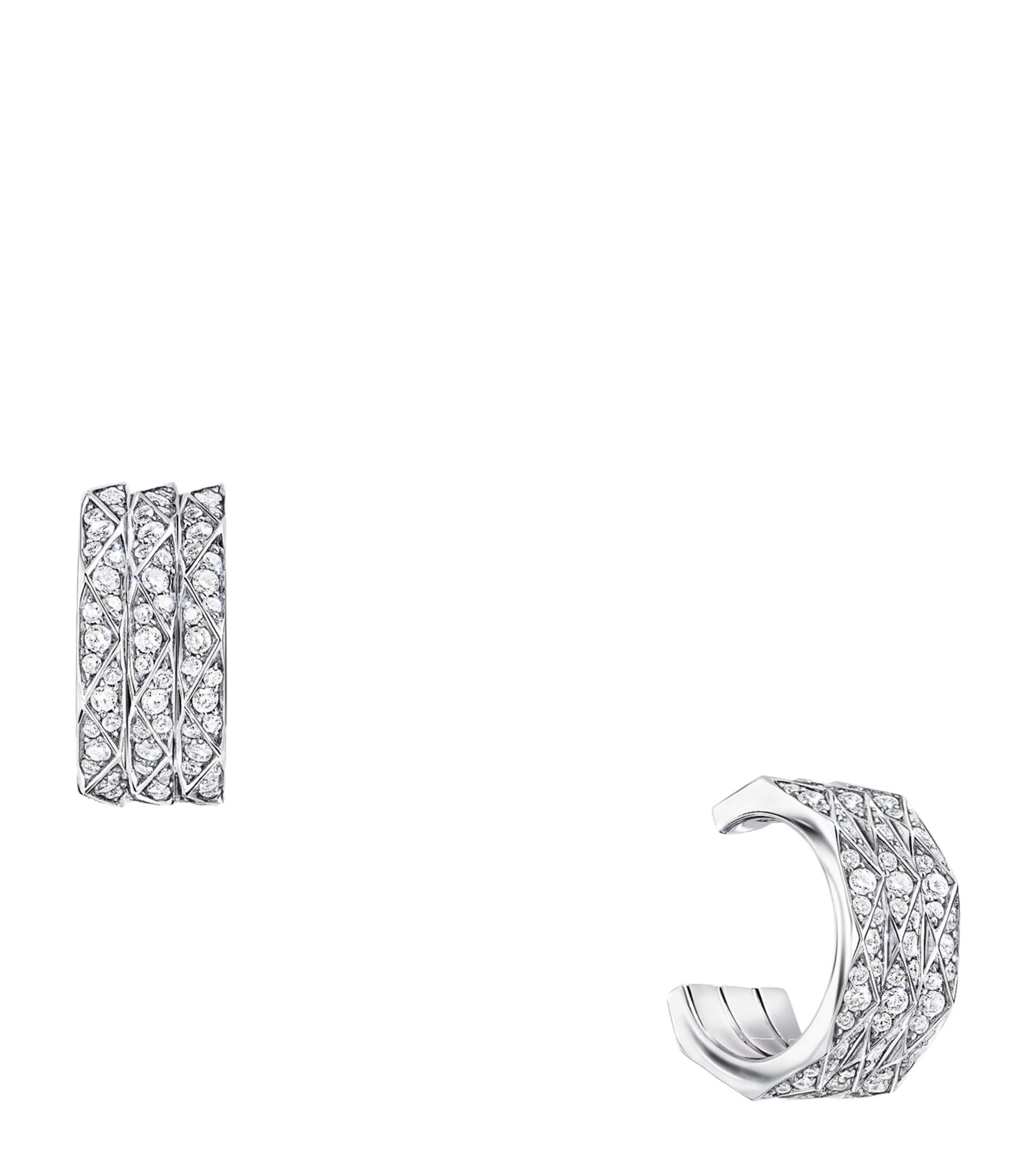White Gold and Diamond Laurence Graff Signature Triple-Hoop Earrings WHITE GOLD Image 1