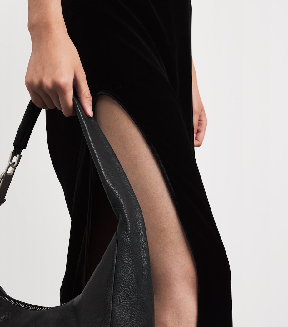 Velvet One-Shoulder Athena Gown 09 BLACK Image 6