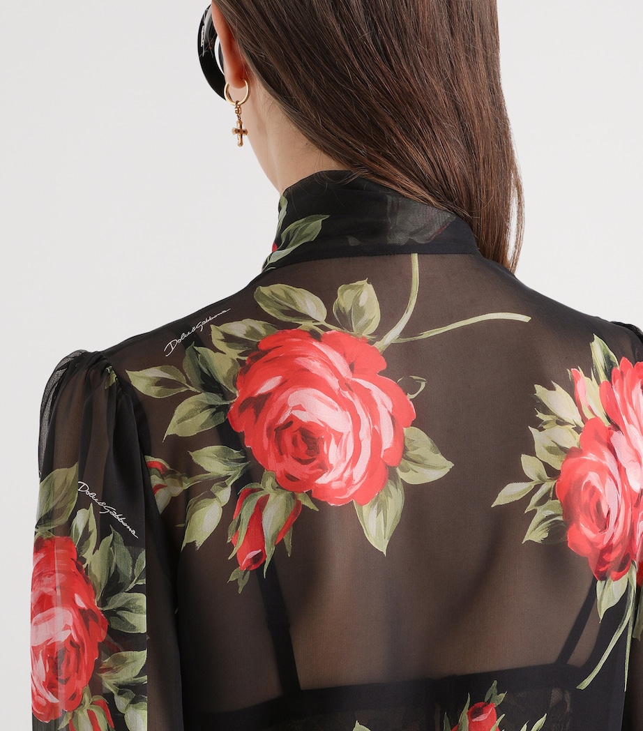 Silk Rose Print Blouse HN5ZN-BOUQ Image 5