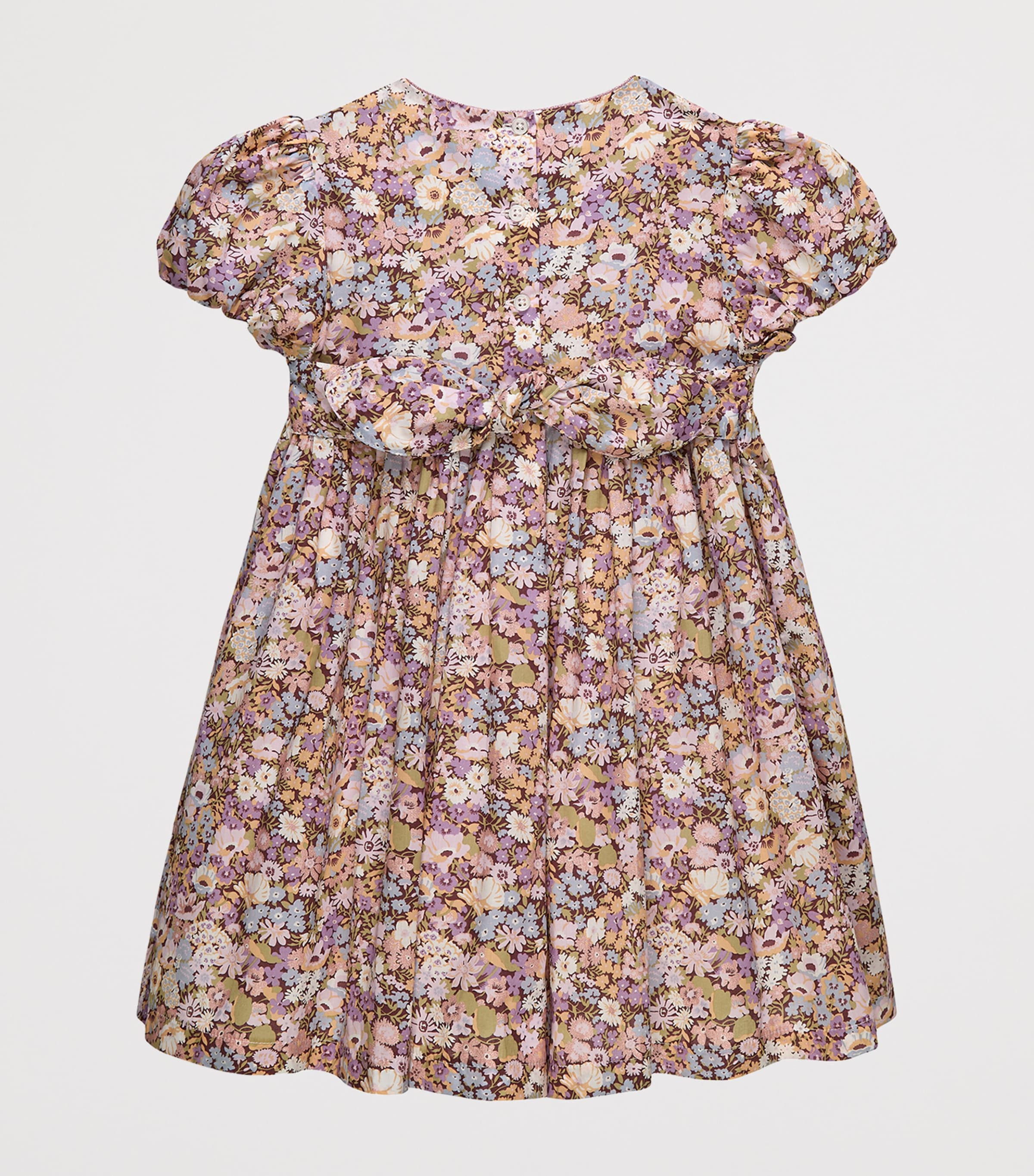 Trotters Cotton Liberty Print Smocked Dress (6-11 Years) Image 2
