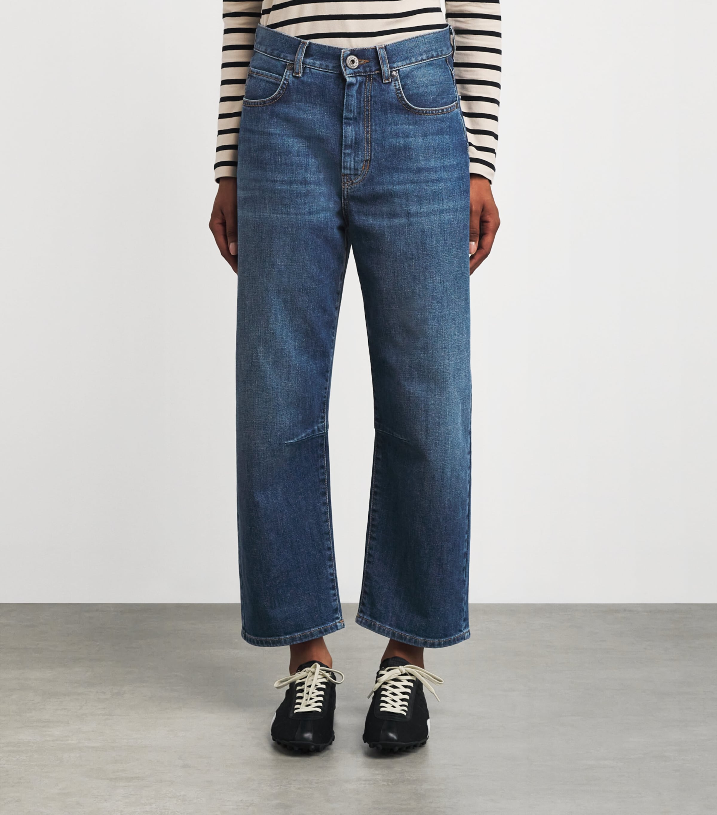 Stretch Cotton Barrel Jeans NAVY Image 3