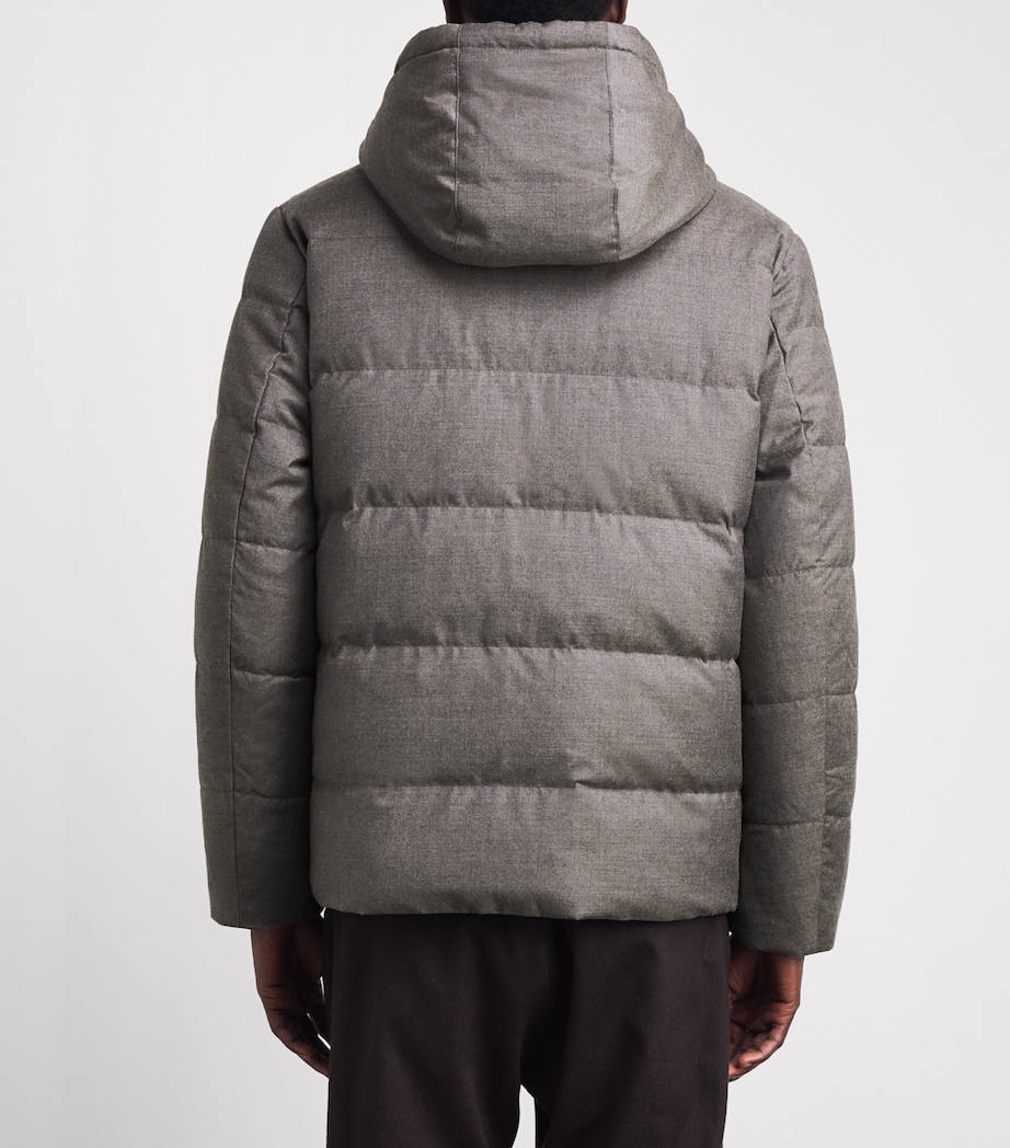 Yves Salomon Mens Down Wool-Silk Hooded Parka Roche Image 5