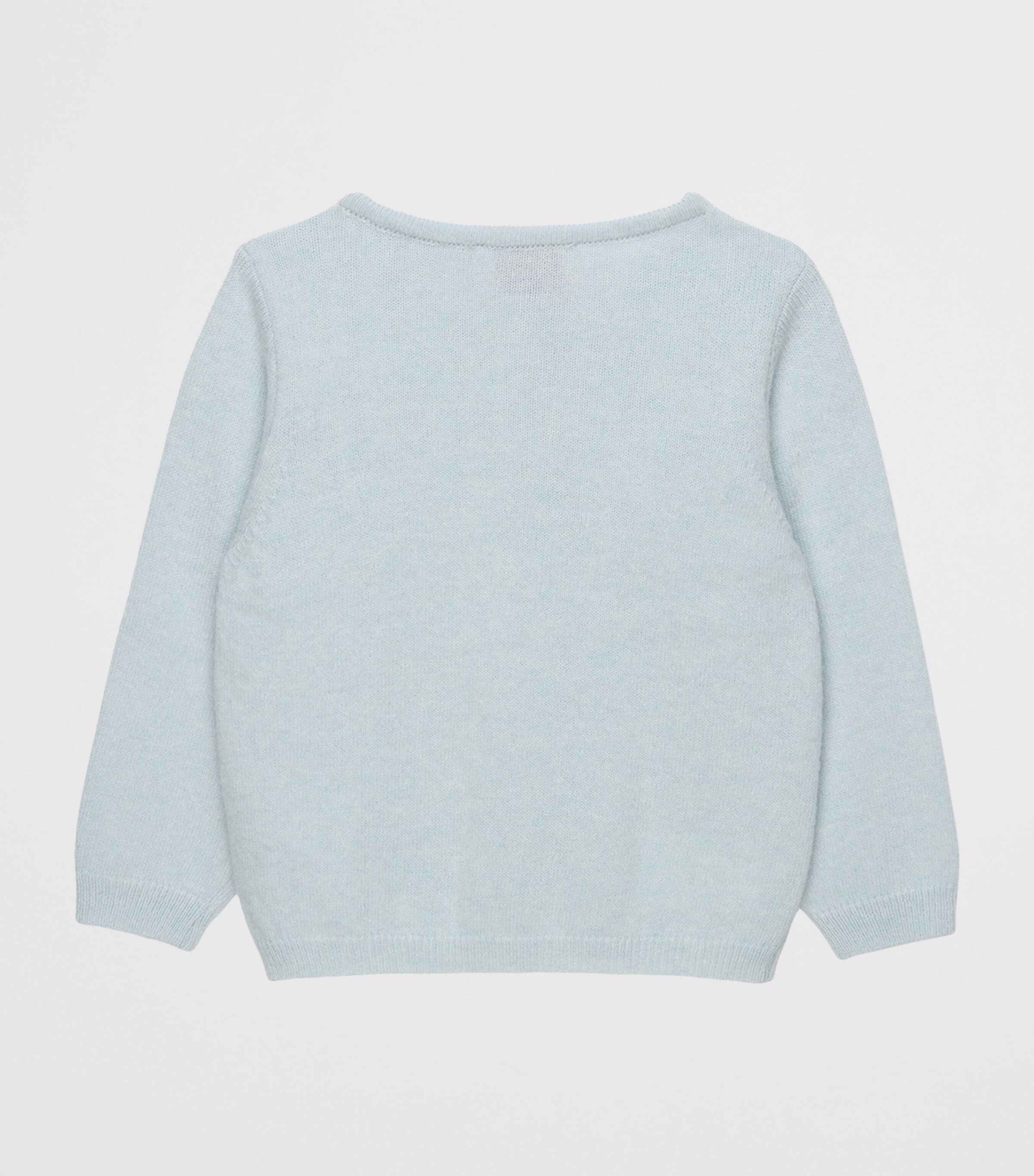 Trotters Knitted Bow Cardigan (3-24 Months) Pale Blue Image 2