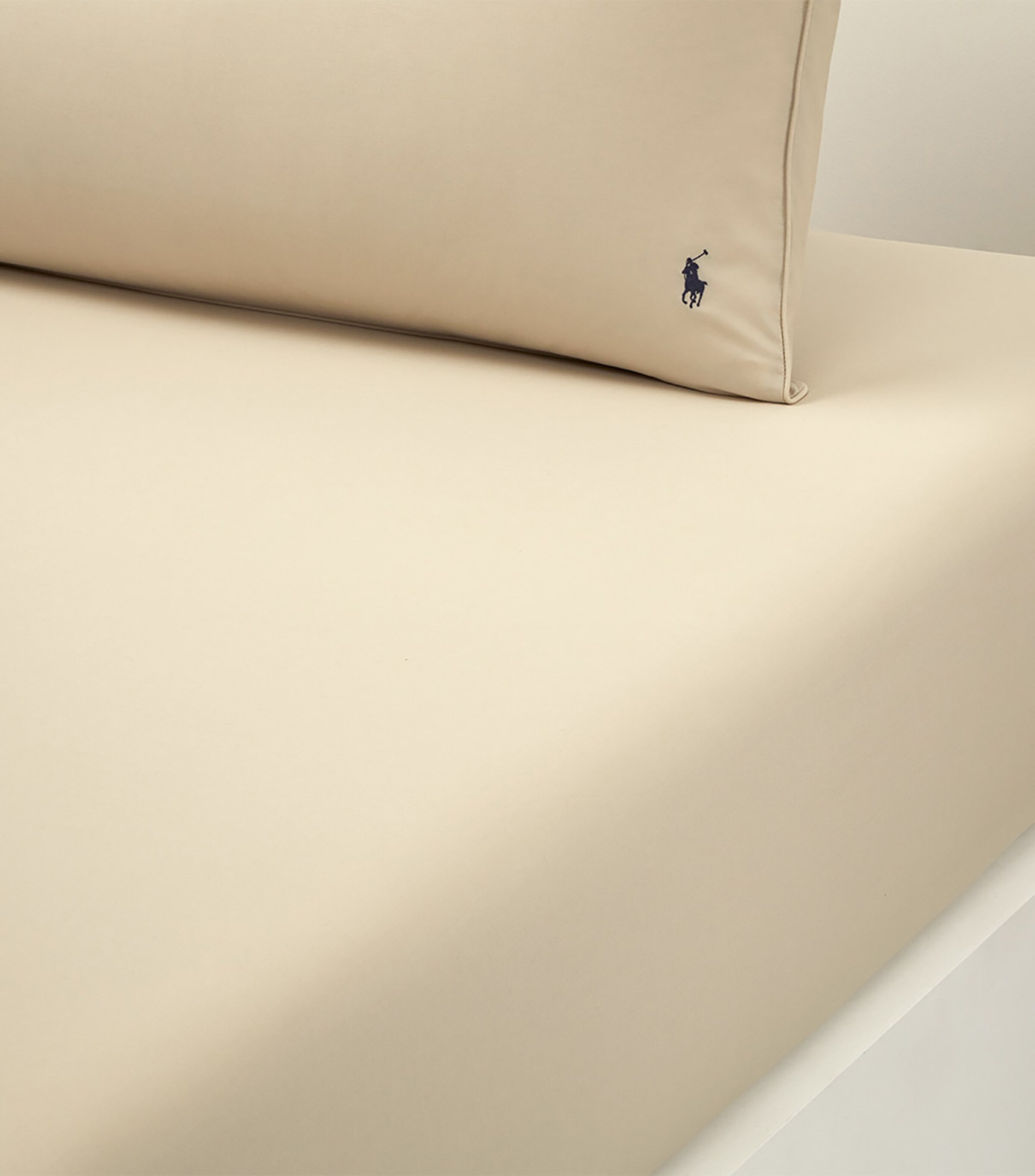 Ralph Lauren Home Cotton Player Super King Fitted Sheet (180cm x 200cm) Paleoak Image 2