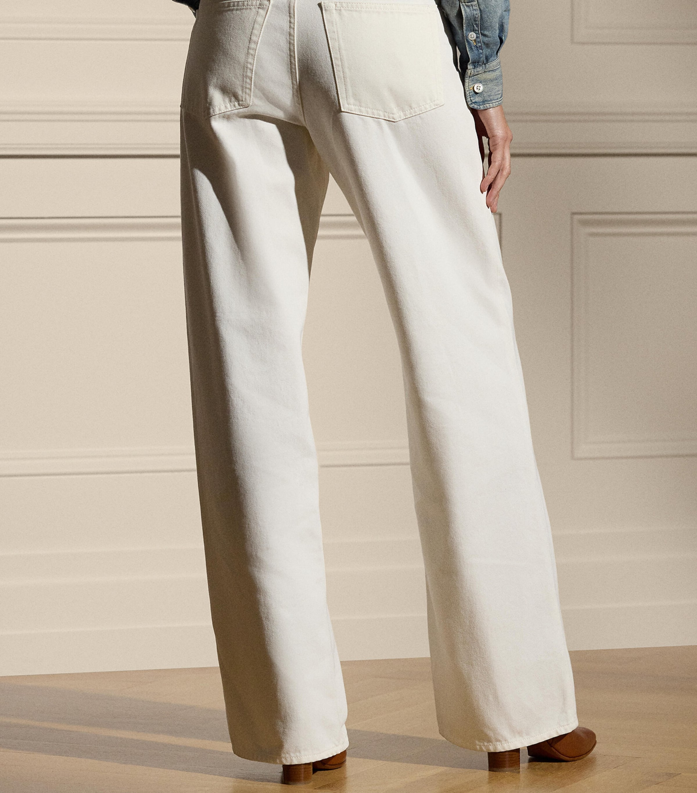 Mercer Wide-Leg Mid-Rise Jeans GLACIAL WHITE Image 6