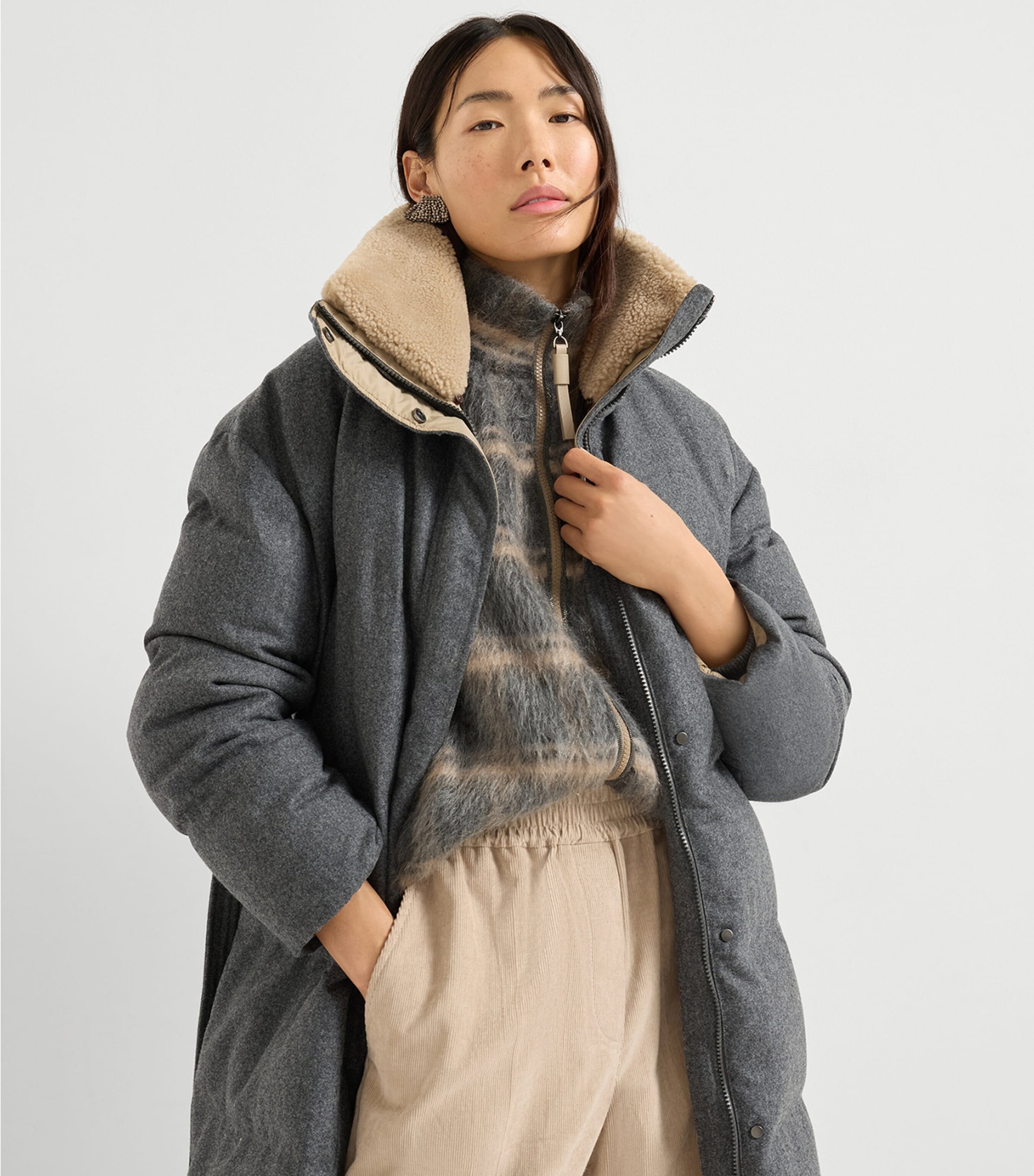 Virgin Wool Down Puffer Coat C004 Image 5